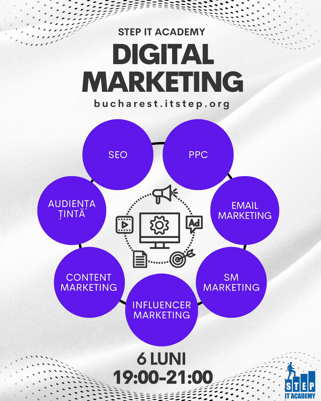 STEP IT Academy Bucharest Facebook ad: Curs de Digital Marketing