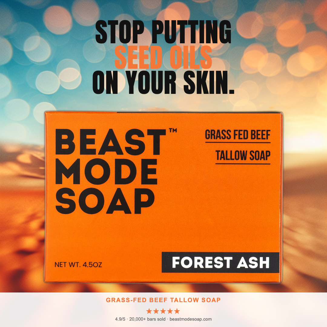 Beast Mode Soap Facebook ad: Seed Oils Don't Belong on Your Skin Either.