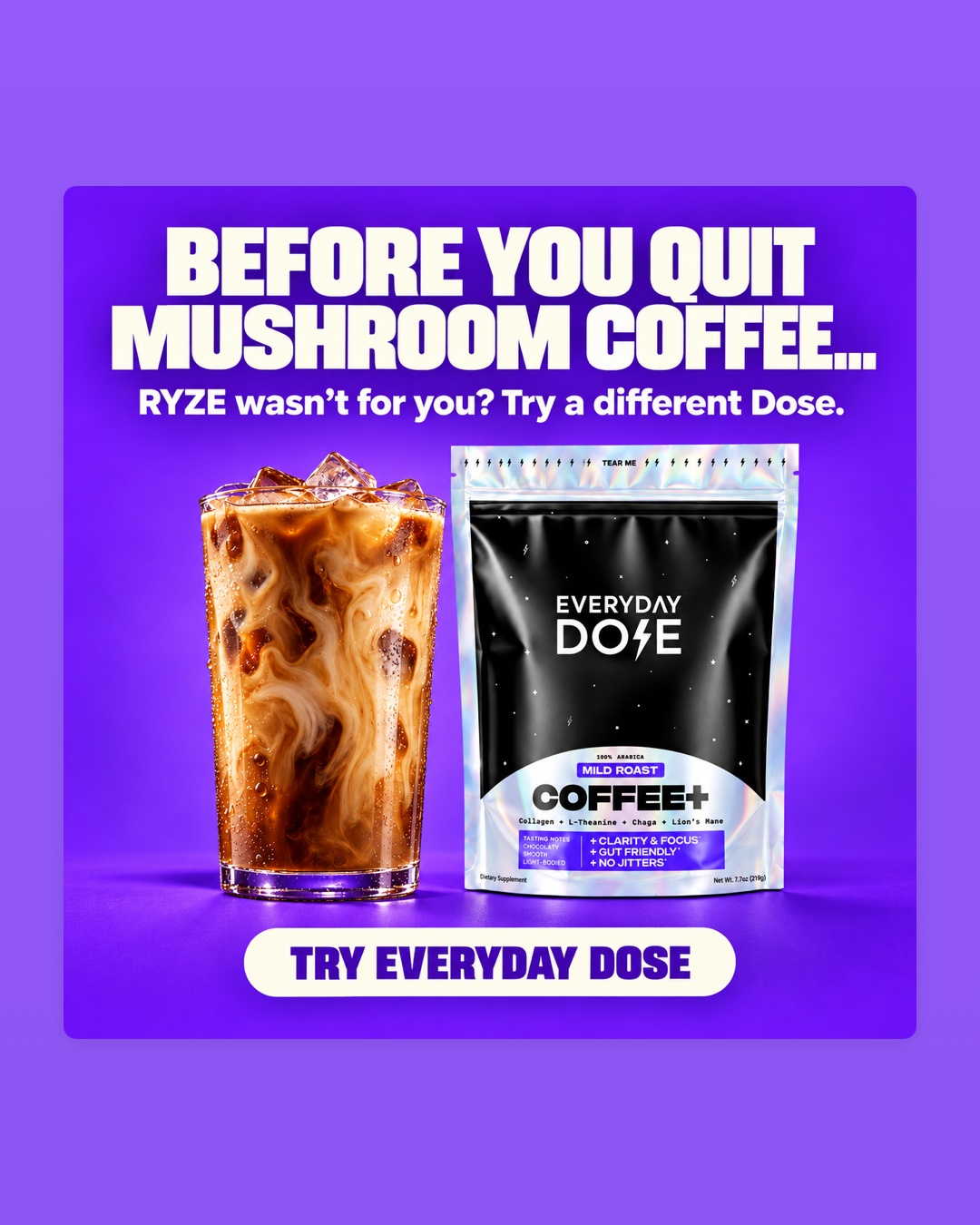 Everyday Dose Facebook ad: Pour Yourself Coffee That Does More