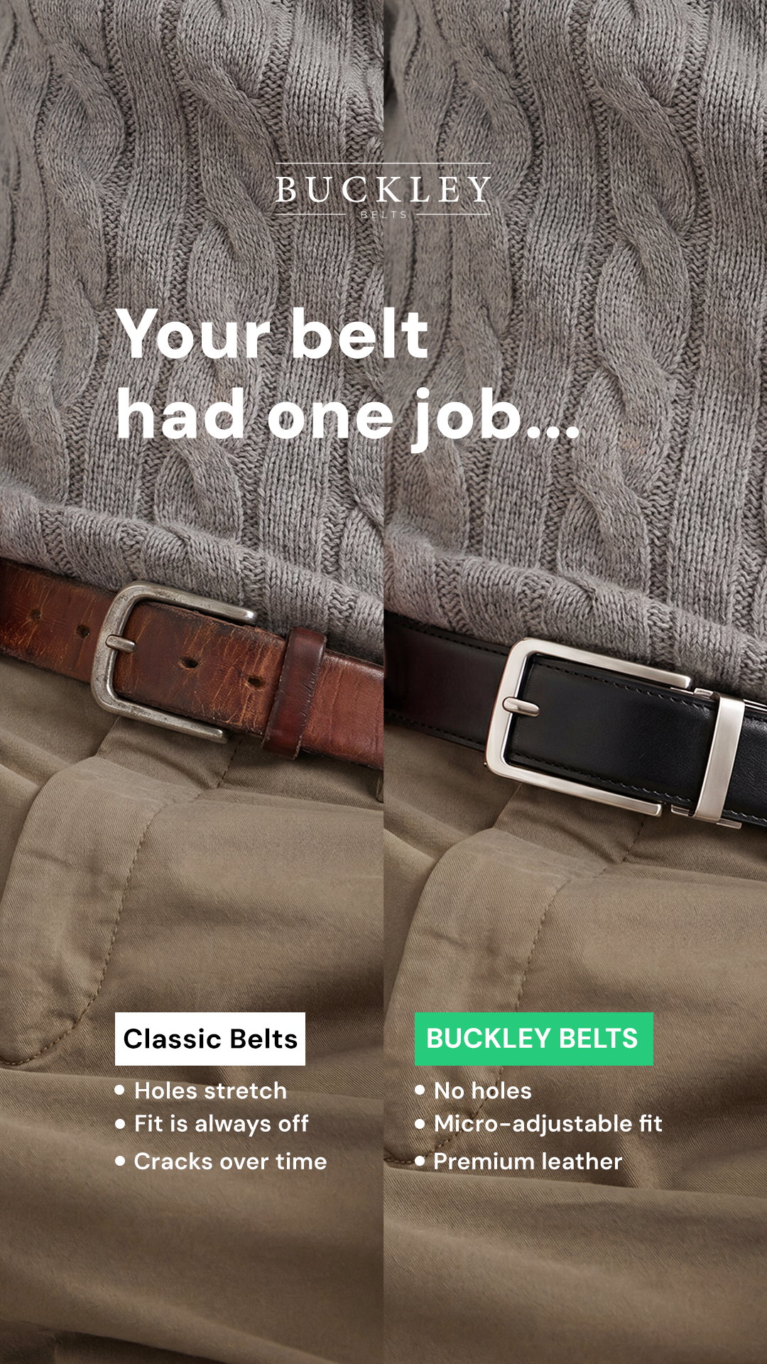 Buckley Belts Facebook ad