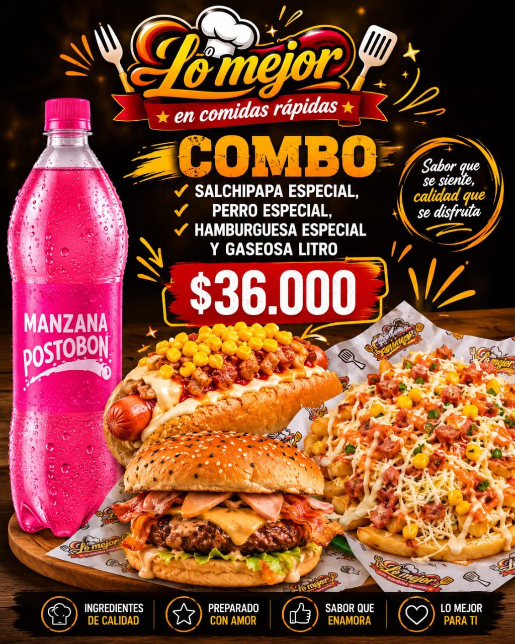 comidas rápidas Facebook ad: Lo Mejor Solo En Un Solo Lugar