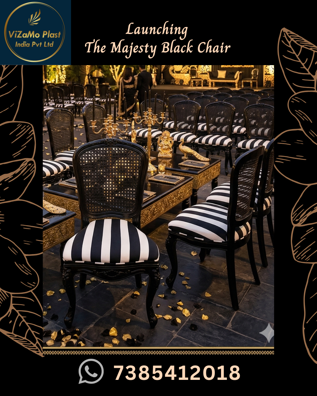 Vizamo Plast India Facebook ad: Low Maintenance and Light weight Event Chairs for…