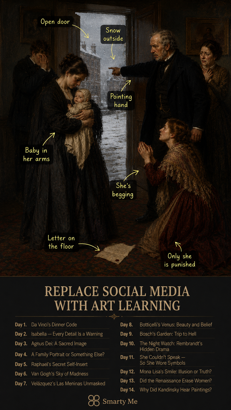 SmartyMe: Art Across Time Facebook ad: Unlock the Language of Art.