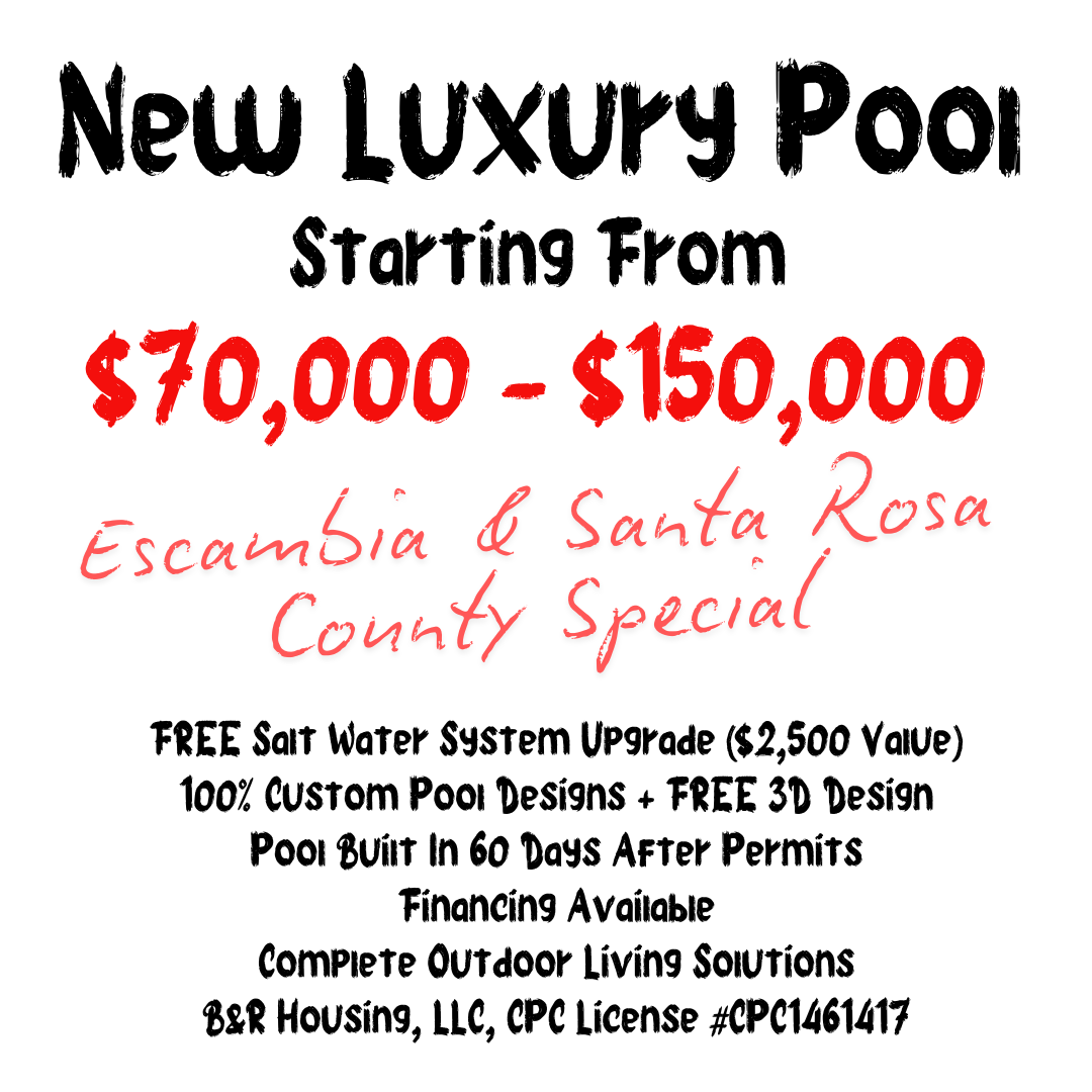 Dominion Luxury Pools Facebook ad: Custom Luxury Pool Starting At $70K