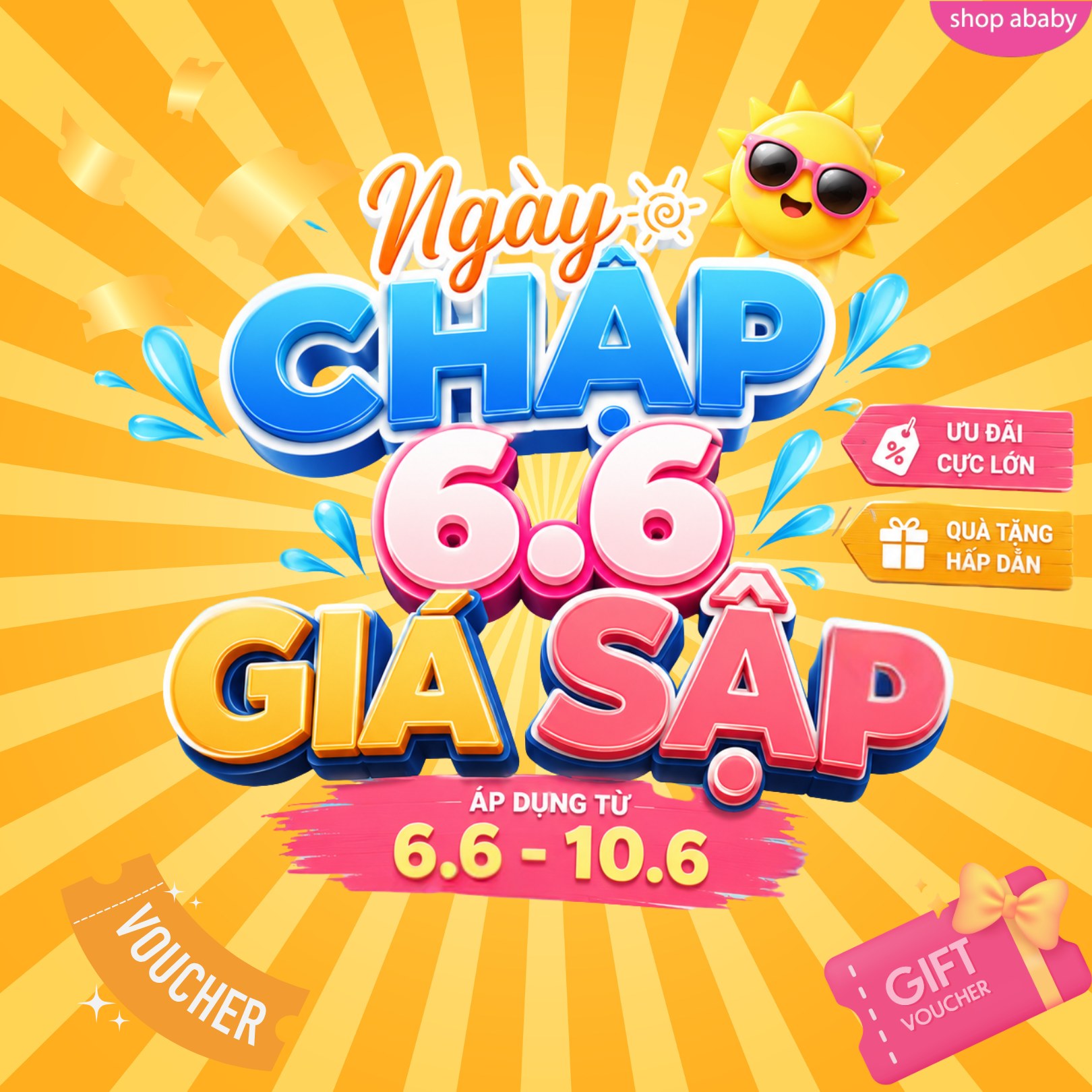 Shop ABABY - Mẹ Bầu & Em Bé Facebook ad: SIÊU SALE 6.6, SĂN DEAL CỰC ĐÃ
