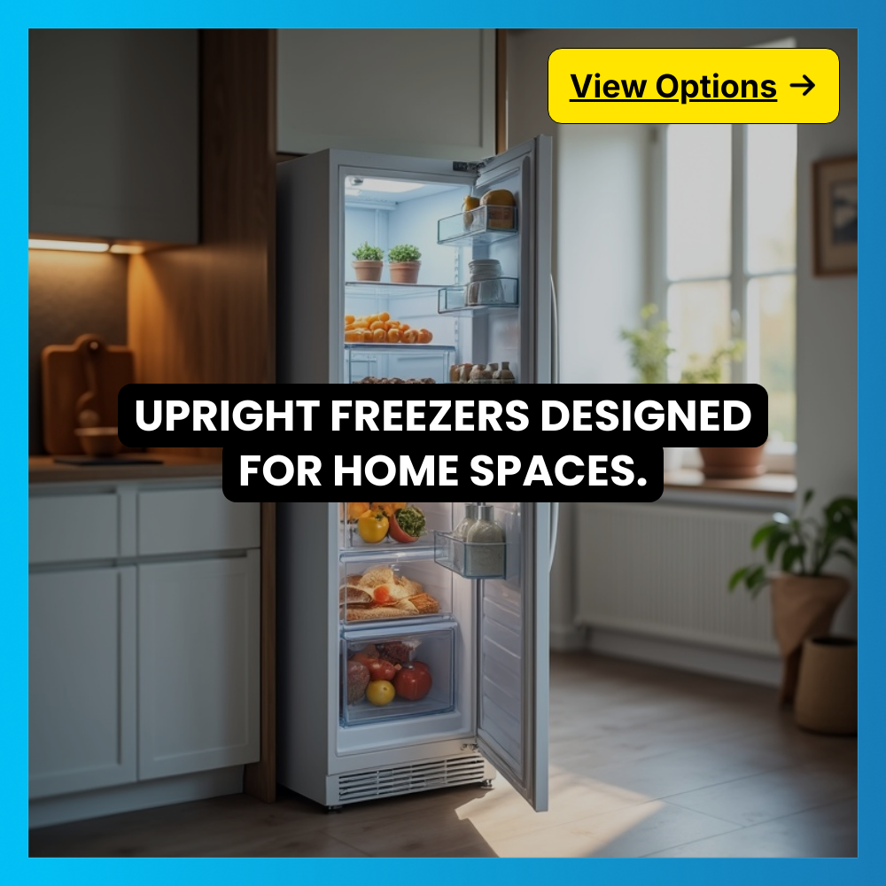 GoSearchable Rhythm Facebook ad: Cool Upright Freezer Ideas For Your Home Storage.