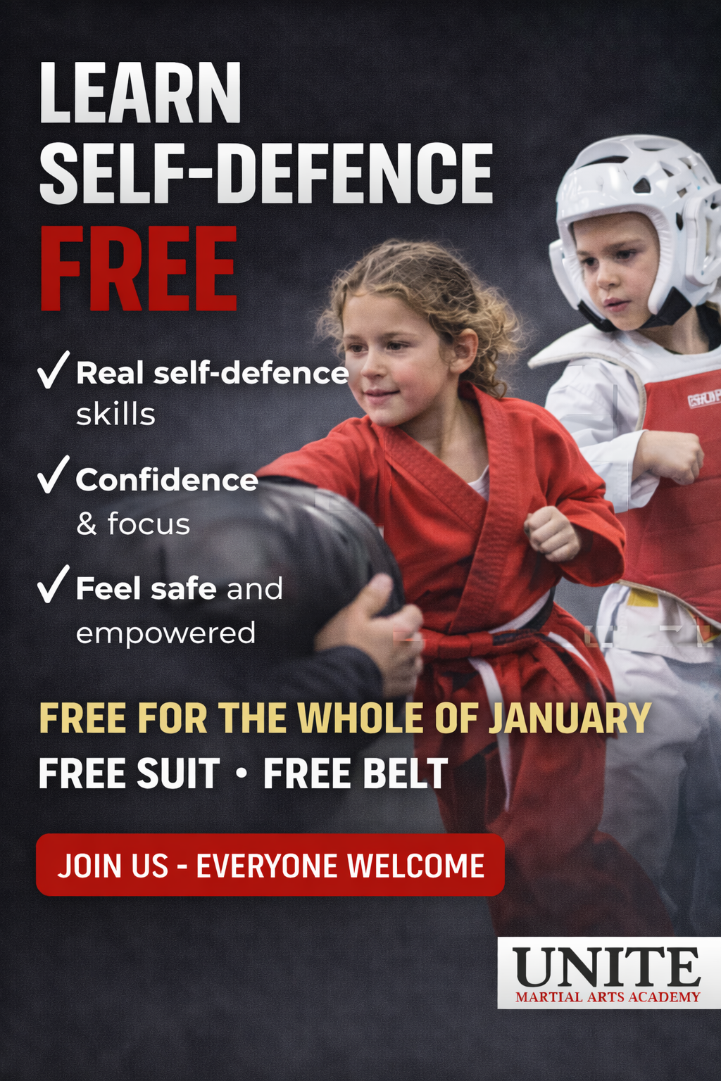Unite pages Facebook ad: Home | unitemartialarts