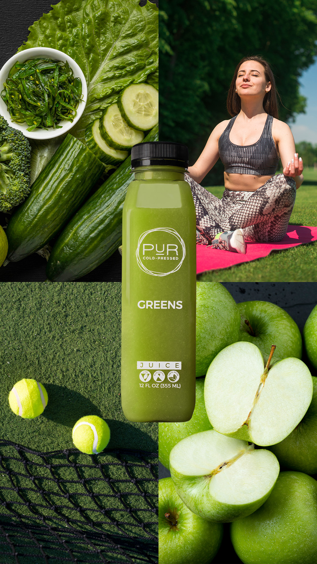 PUR Cold Pressed Juice All Natural Vegan Delicious Facebook ad