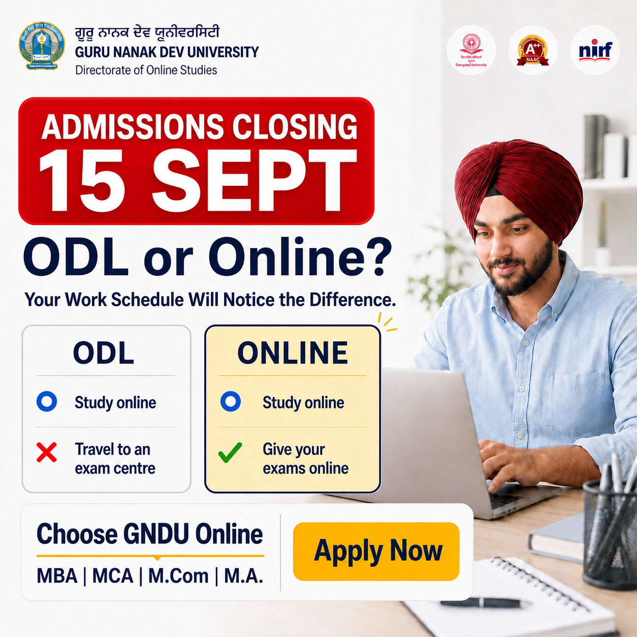Guru Nanak Dev University - Online Degree Facebook ad: MBA in Finance - Online Degree Program