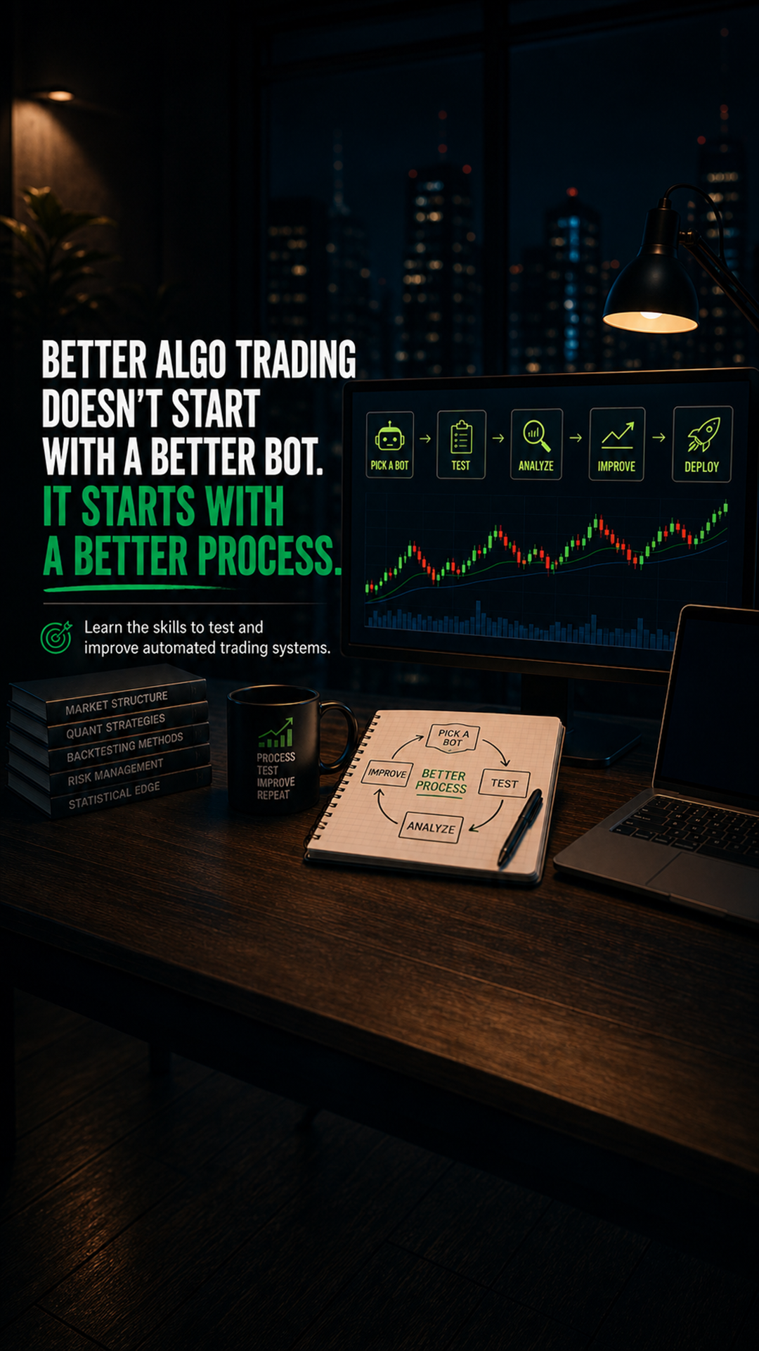 Push Button Trading Facebook ad: Master the Process Behind Algo Trading