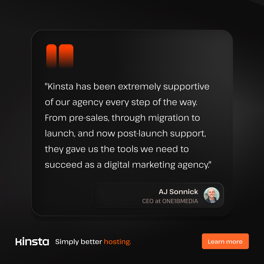 Kinsta Facebook ad