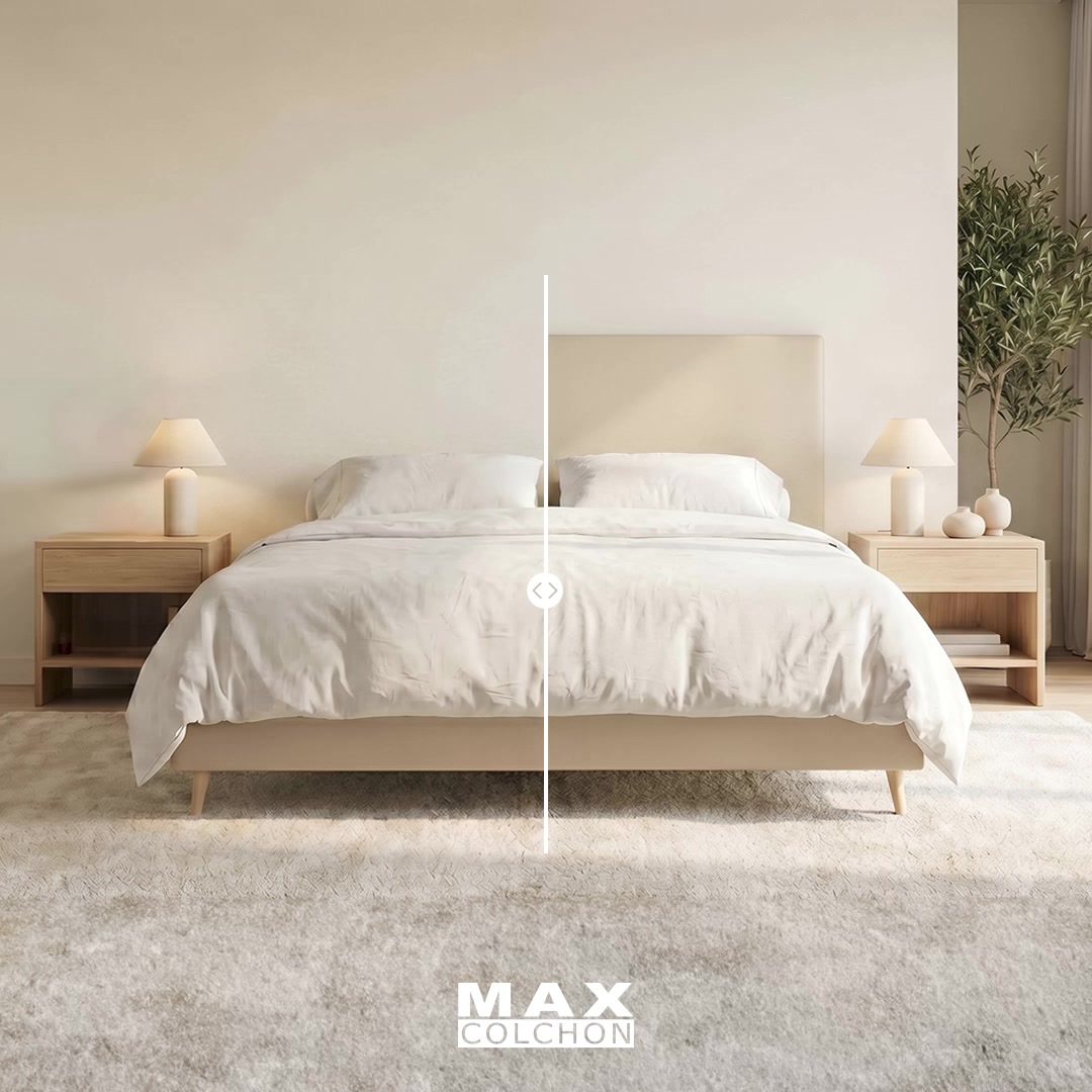 Maxcolchon Facebook ad: Donde empieza tu dormitorio ideal