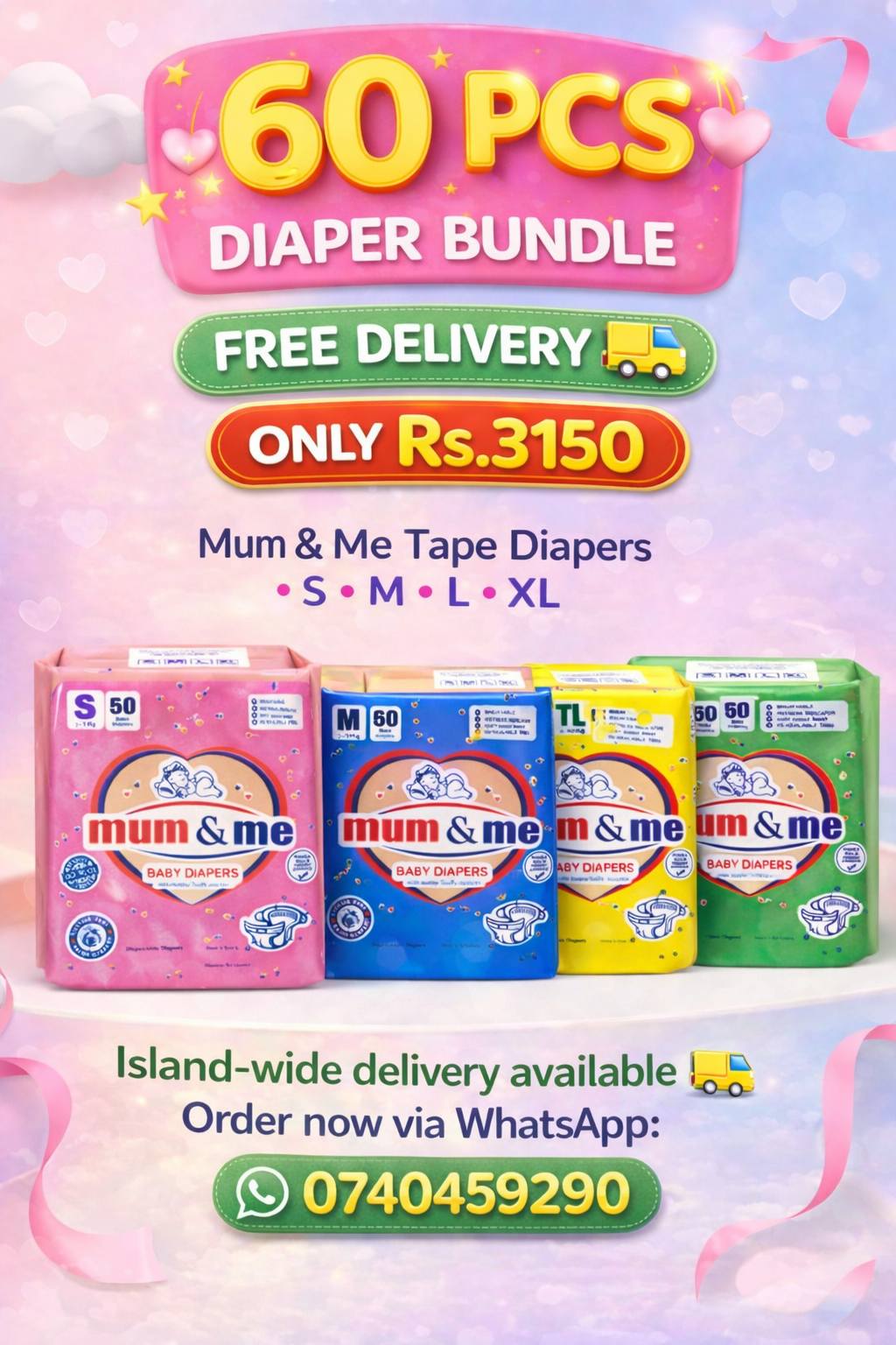 Baby Cuddles Facebook ad: Mum & Me Diaper Bundle Offers