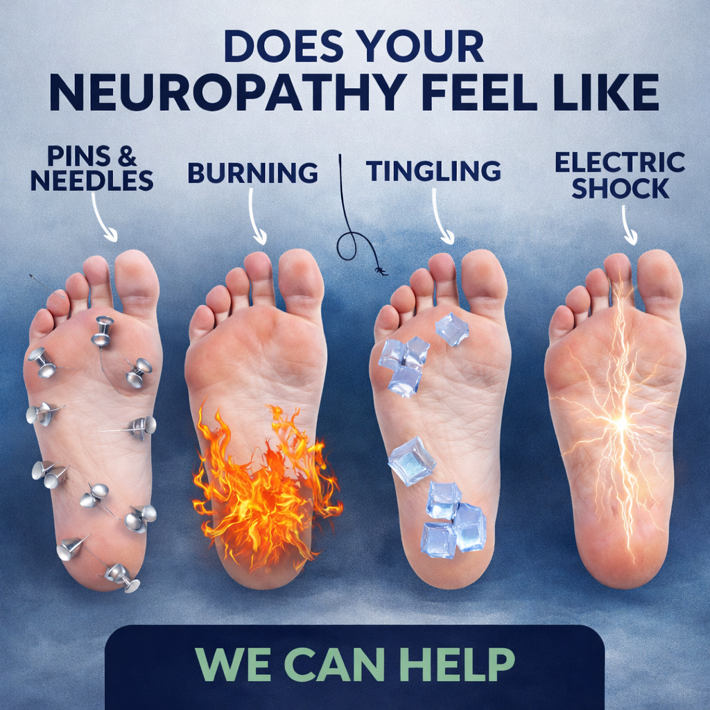 Neck Pain, Back Pain & Headache Relief Clinic Facebook ad: STOP Neuropathy Pain Today