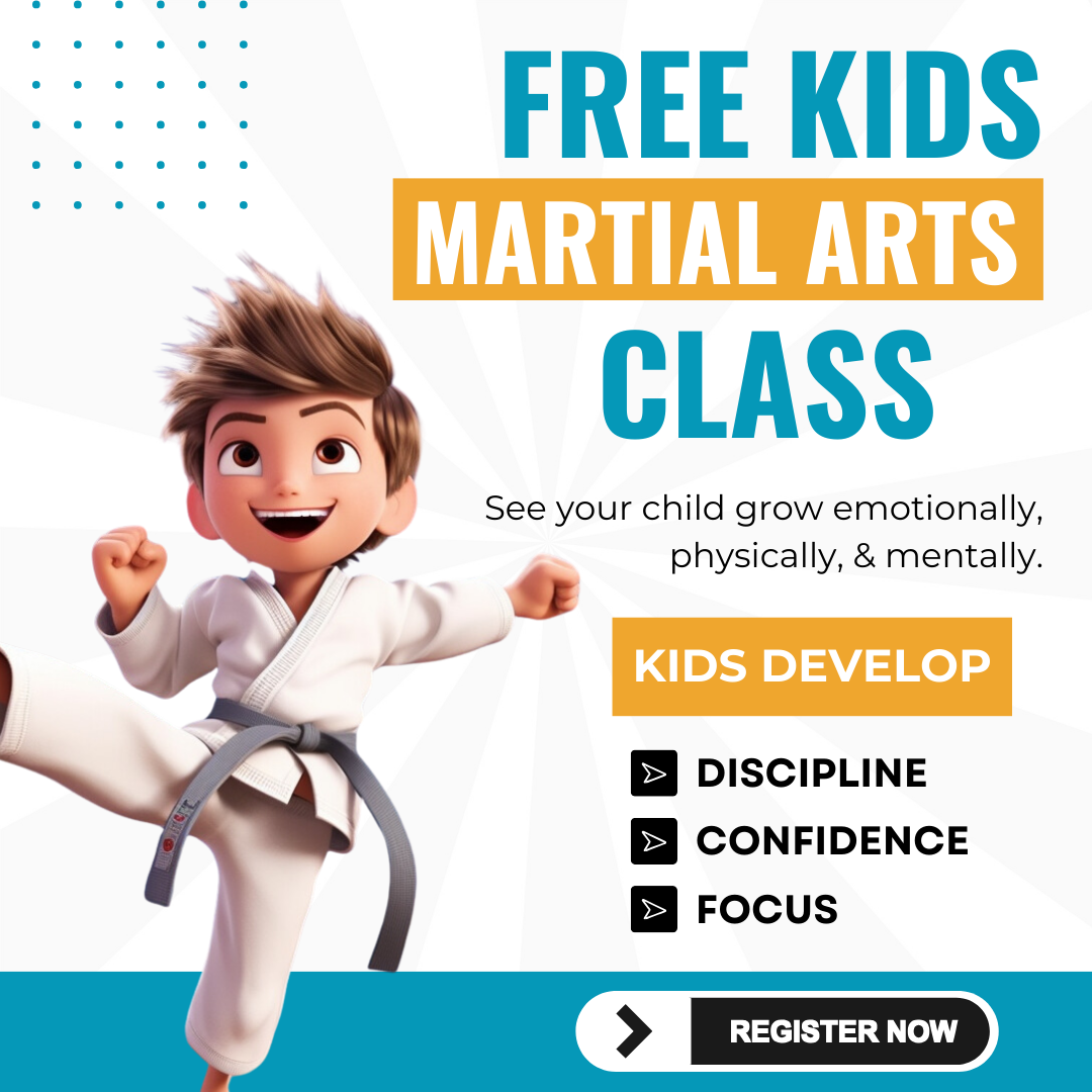 Rico Steele's Martial Arts Academy Facebook ad: Free Intro Class For Kids 7 & Up!