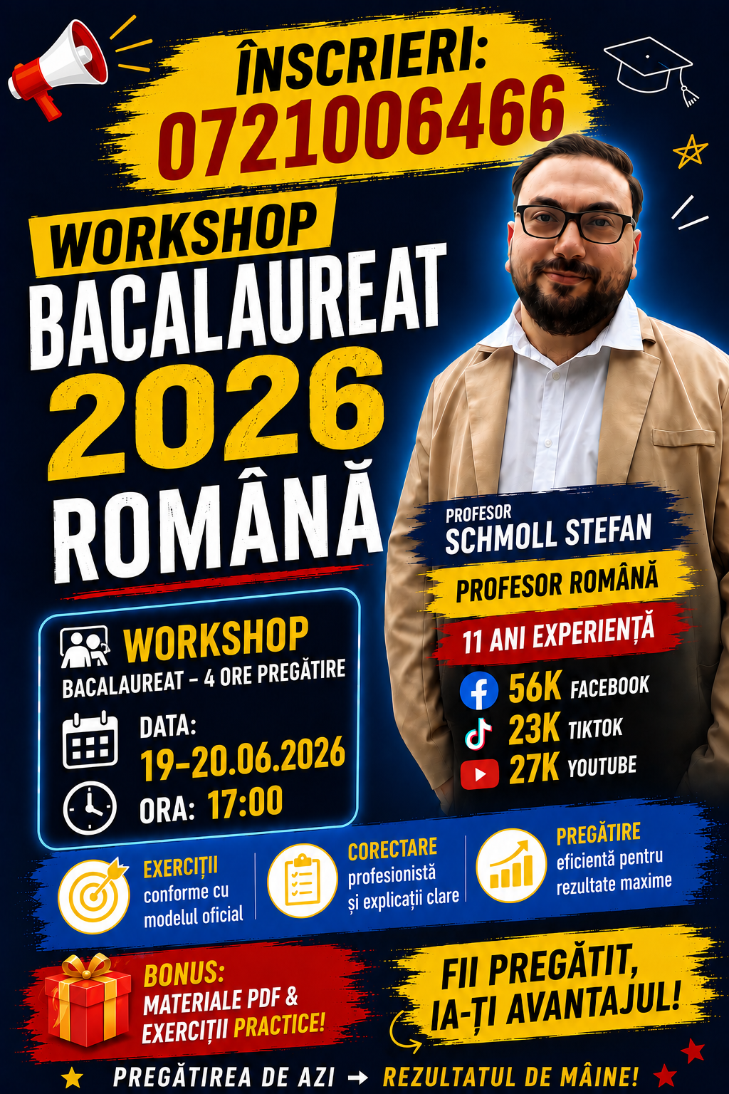 Eromână Facebook ad: Bacalaureat-Worshop- 4 ore de Recapitulări