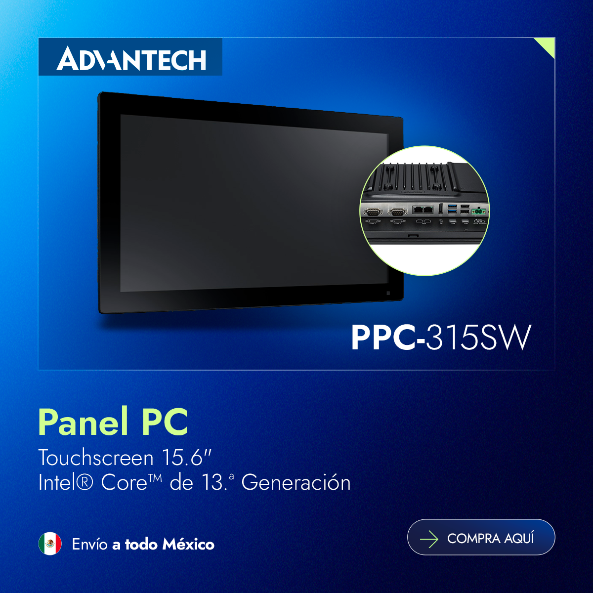Advantech México/LATAM Facebook ad: Panel PCs: Ideales para líneas de producción, control…