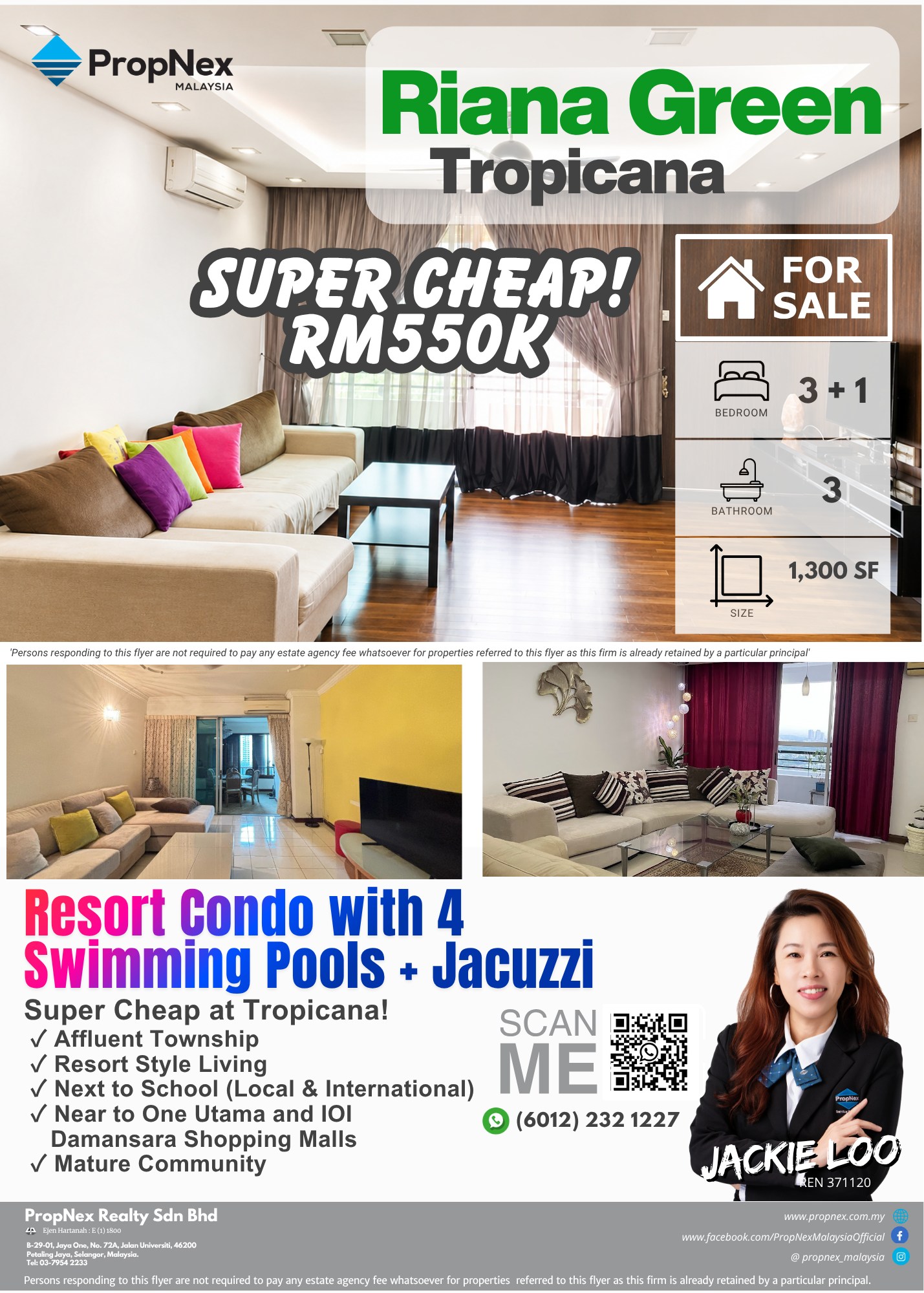 PropNex Malaysia - Jackie Loo Associates Facebook ad: Welcome to Riana Green @ Tropicana, a hiddenโฆ