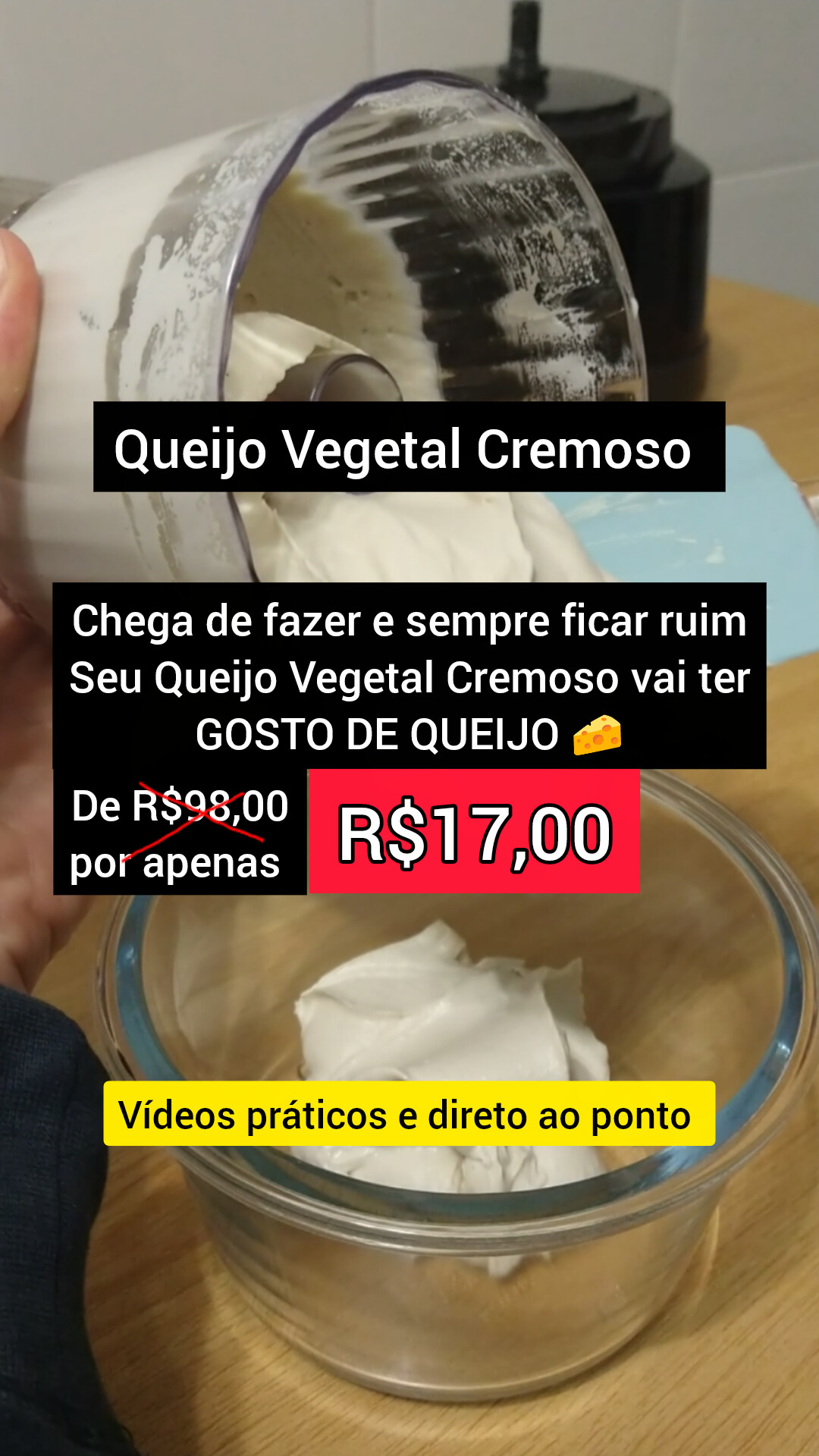 Vegan Cheese Lover Facebook ad: Queijo Vegetal Cremoso