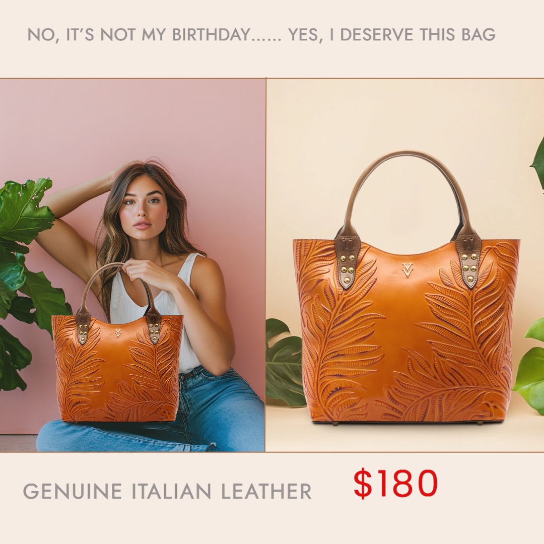 YV Handbags Facebook ad: Genuine Italian Leather Handbag