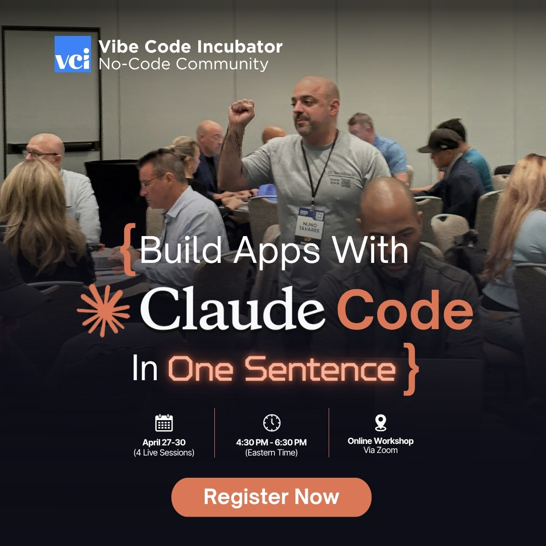 Vibe Coding Incubator Facebook ad: Learn Claude Code in 4 Evenings. Build 3 Real Apps
