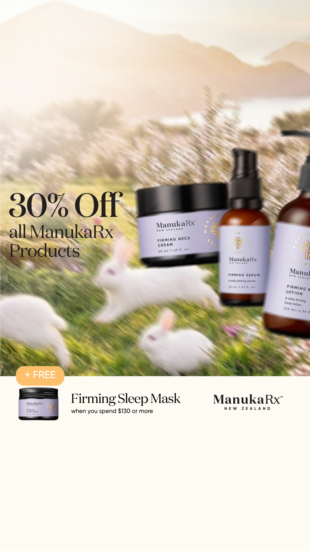 ManukaRx Natural Skincare Facebook ad
