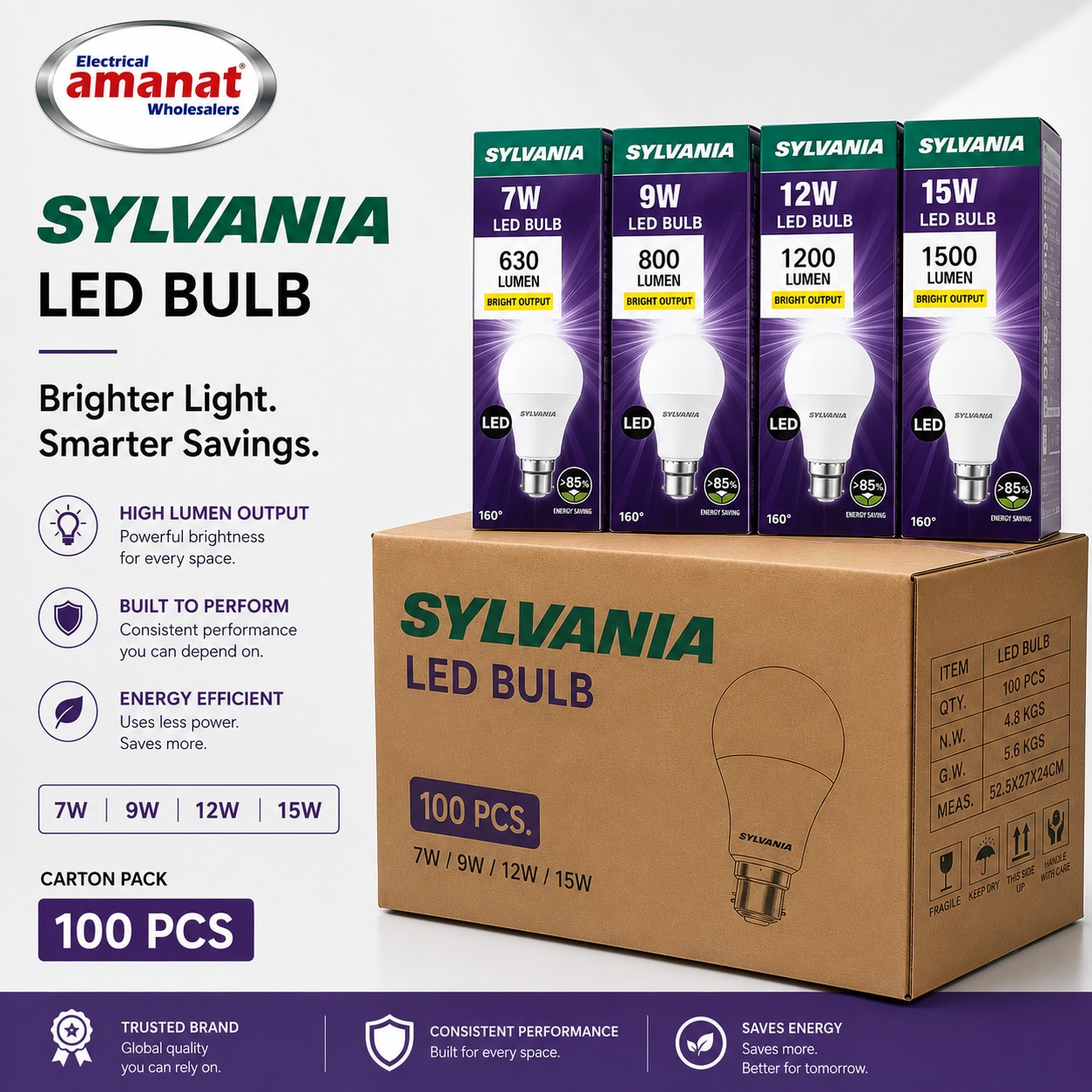 Amanat Electrical Wholesalers Facebook ad: Brighten Every Space with Sylvania.