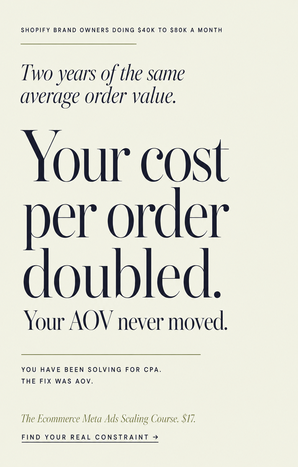 The Ecommerce Alley Facebook ad