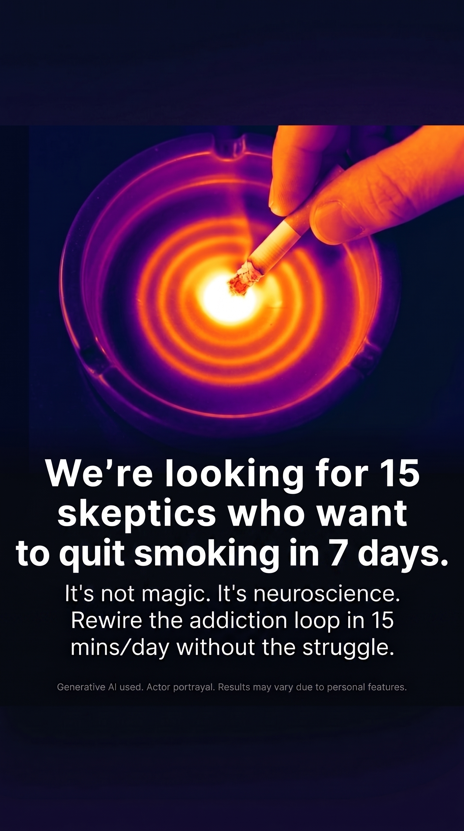 Hypnosis to Stop Smoking Facebook ad