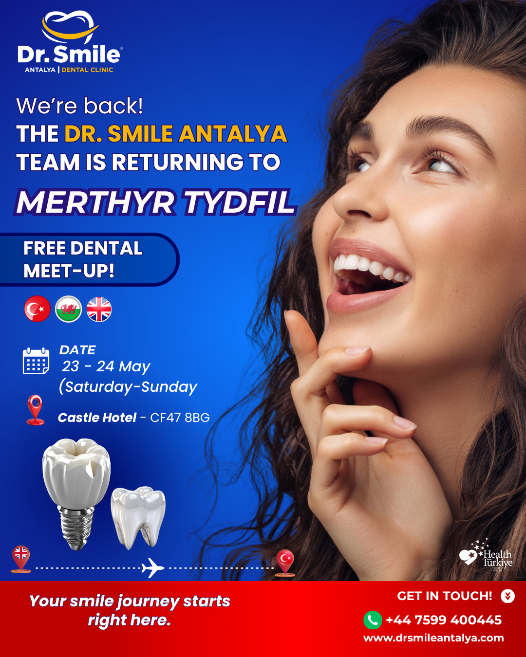 Dr Smile Antalya Dental Clinic Facebook ad: FREE DENTAL MEET-UP!