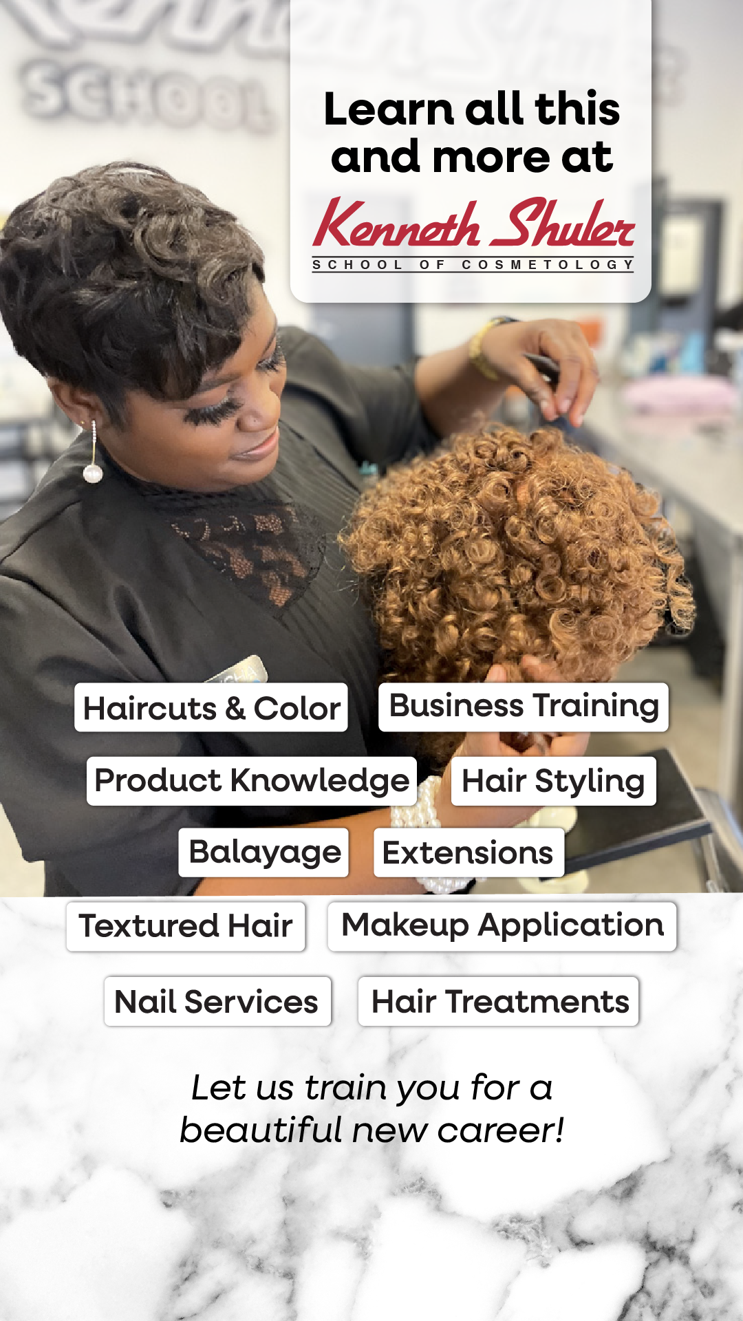Kenneth Shuler School of Cosmetology Facebook ad