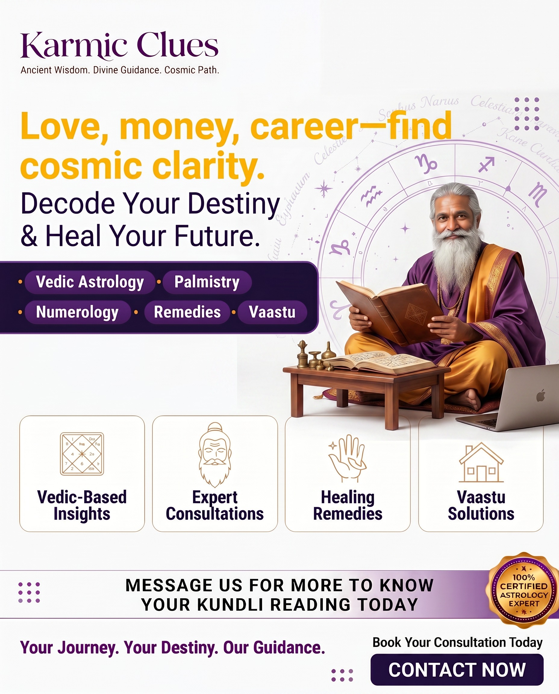 Karmic Clues Facebook ad from Jul 13, 2026