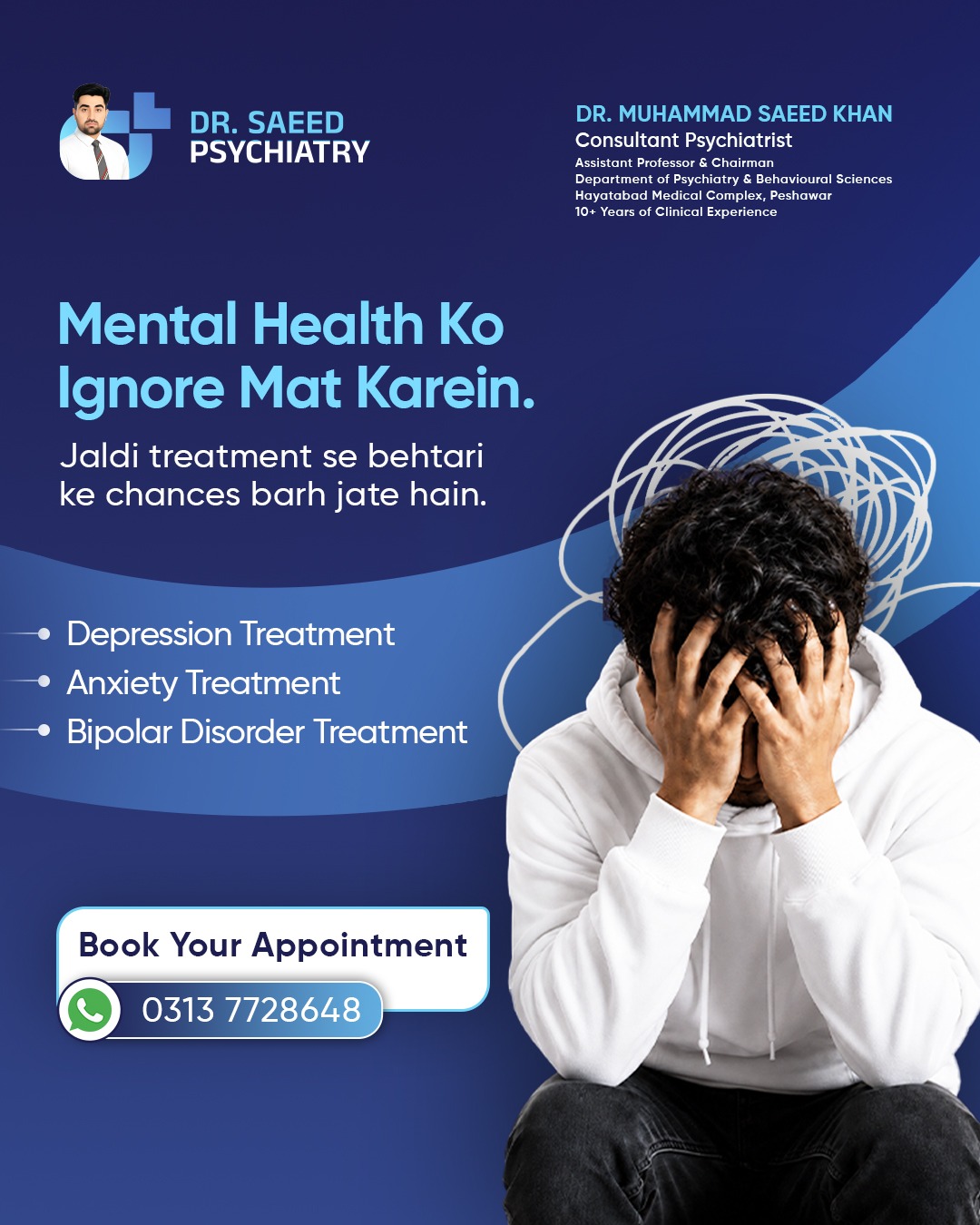 Dr Saeed Psychiatric Clinic Facebook ad: Book Your Psychiatric Consultation Today