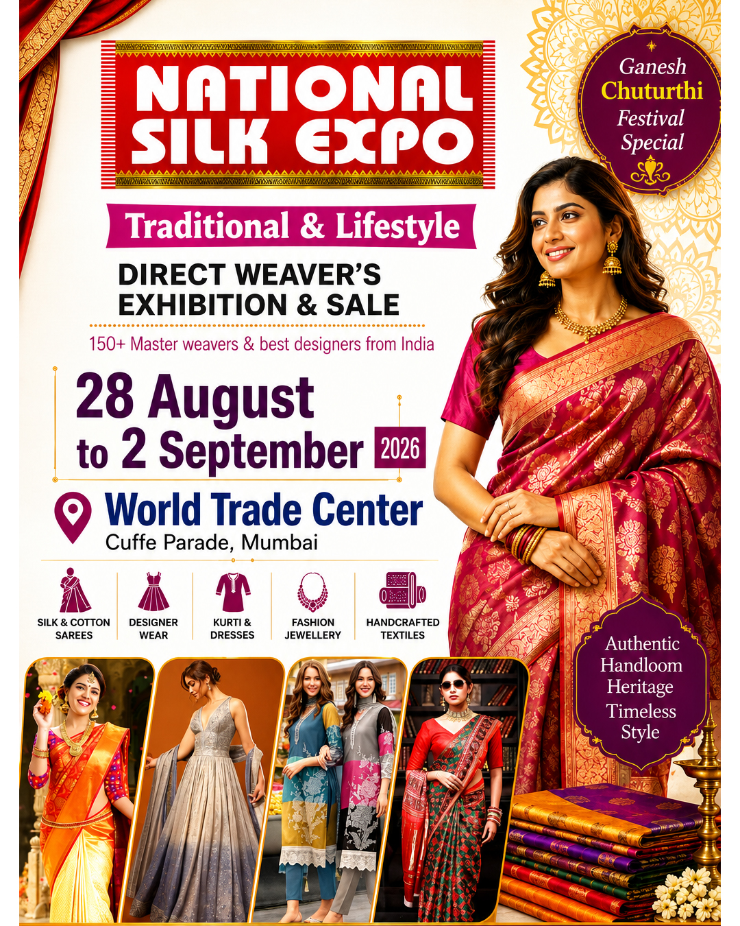 National Silk Expo Facebook ad: Celebrate this festival season with timeless elegance at…