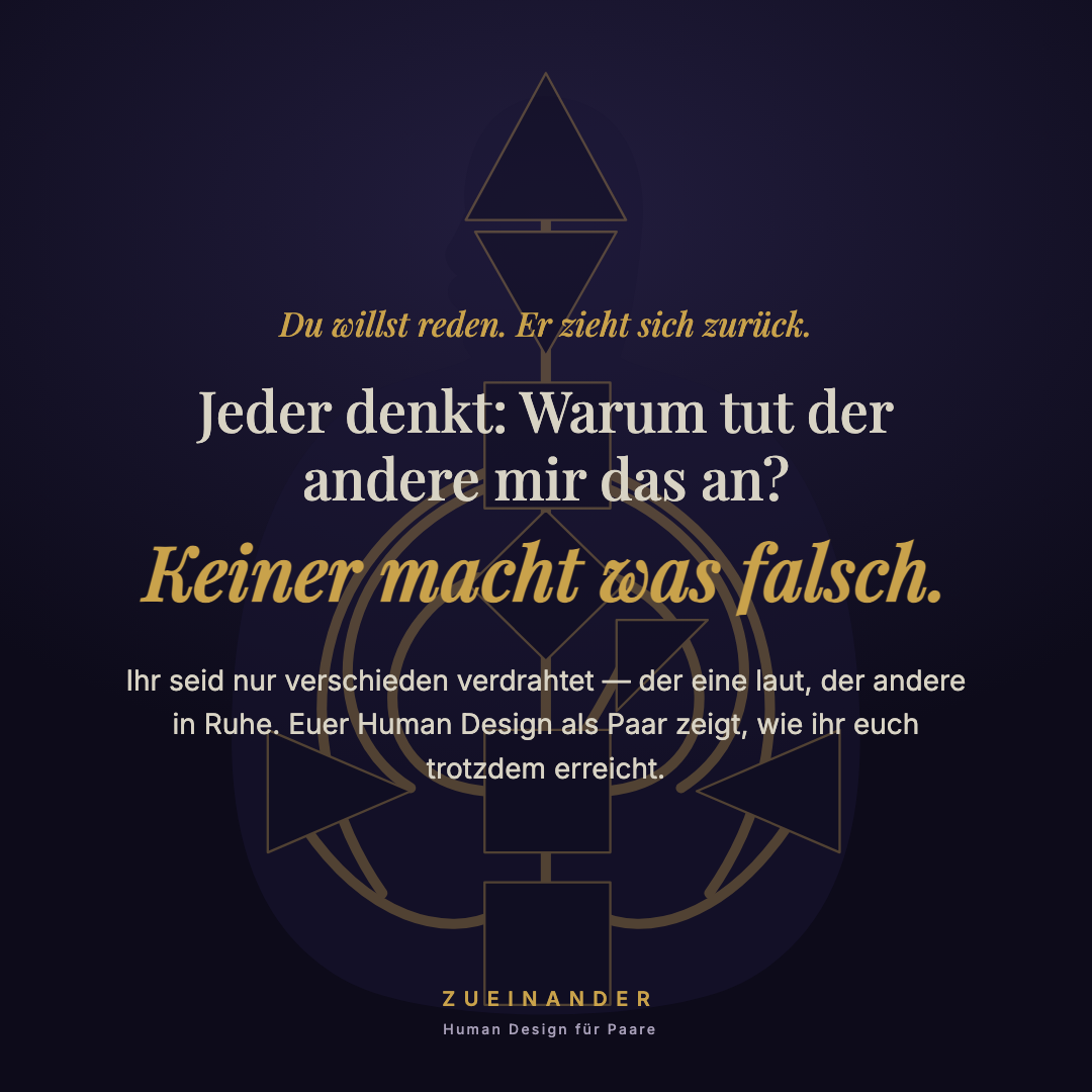 Zueinander Facebook ad: Welcher Paar-Typ seid ihr? Human Design für Paare