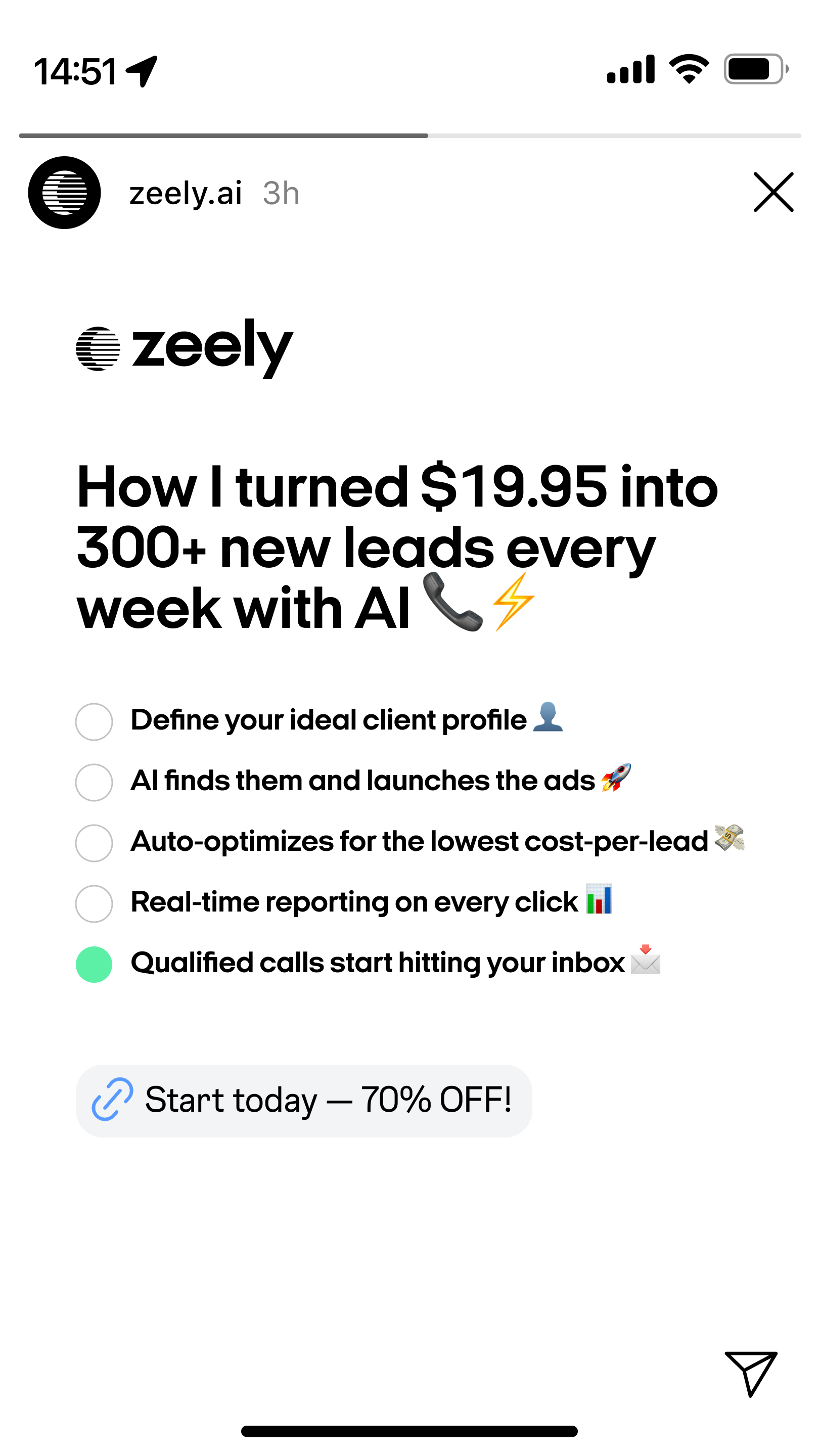 Zeely Facebook ad
