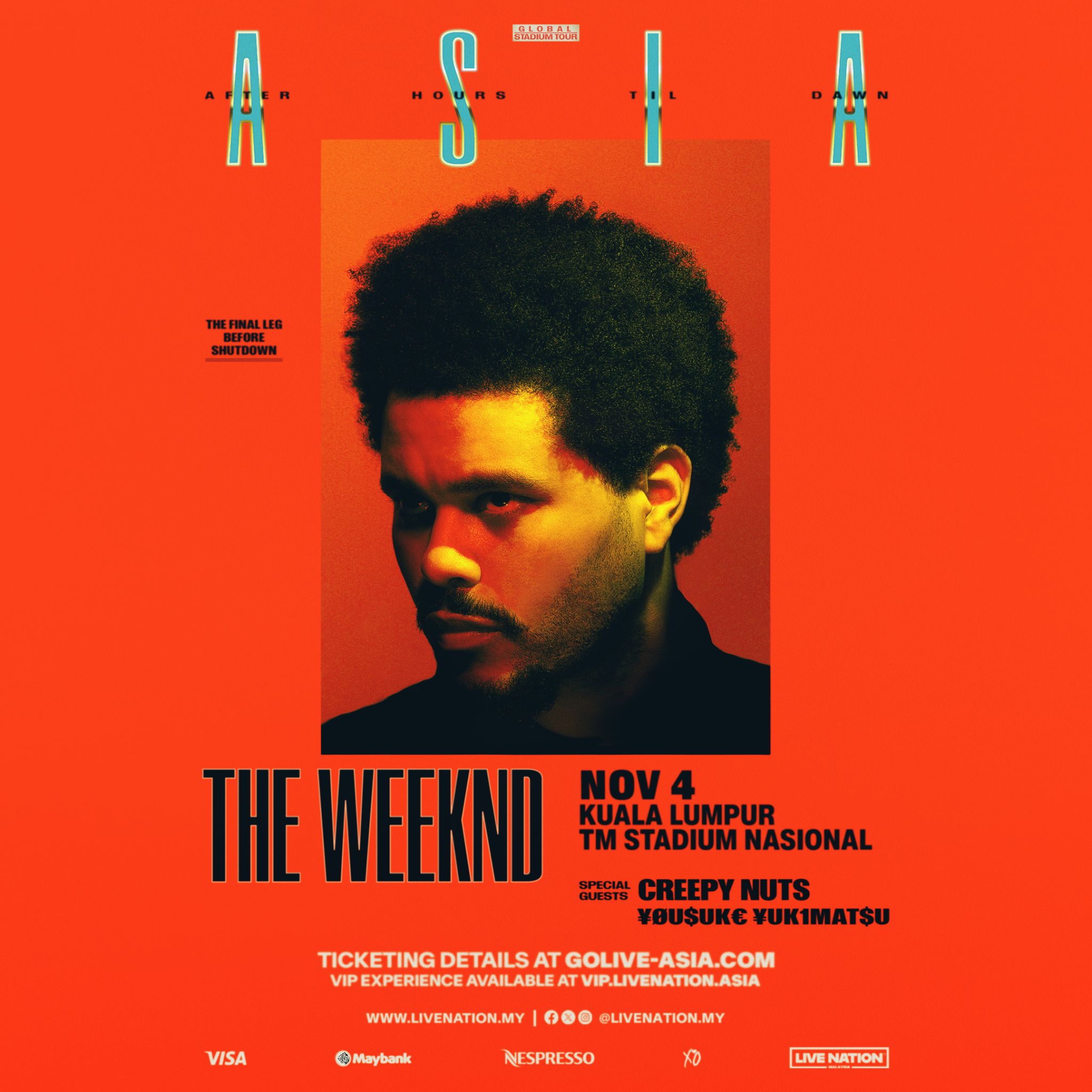Live Nation Malaysia Facebook ad: The Weeknd LIVE in Kuala Lumpur!