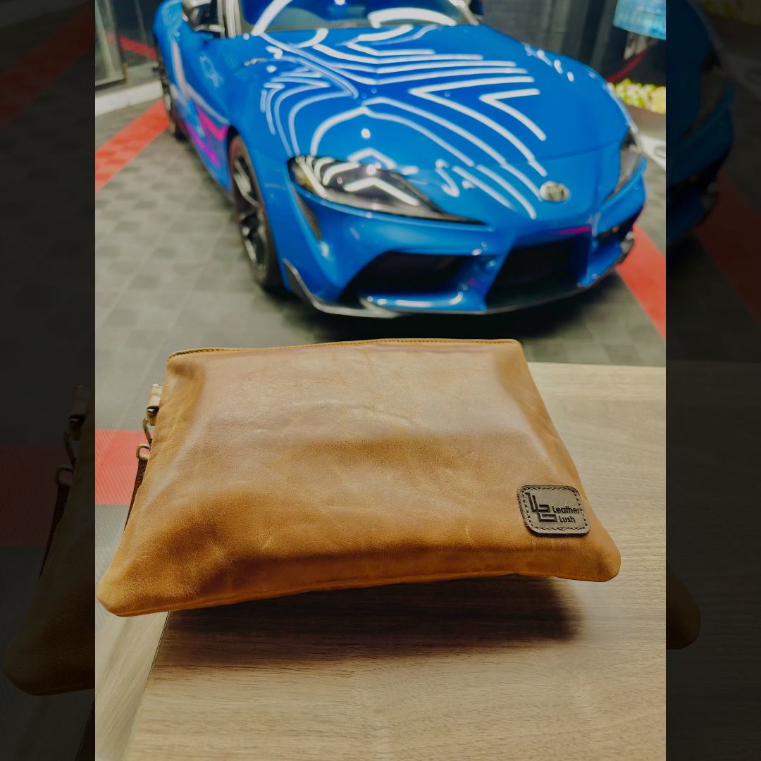 LeatherLush.com Facebook ad: Pure Leather business clutch for men pouch forโฆ