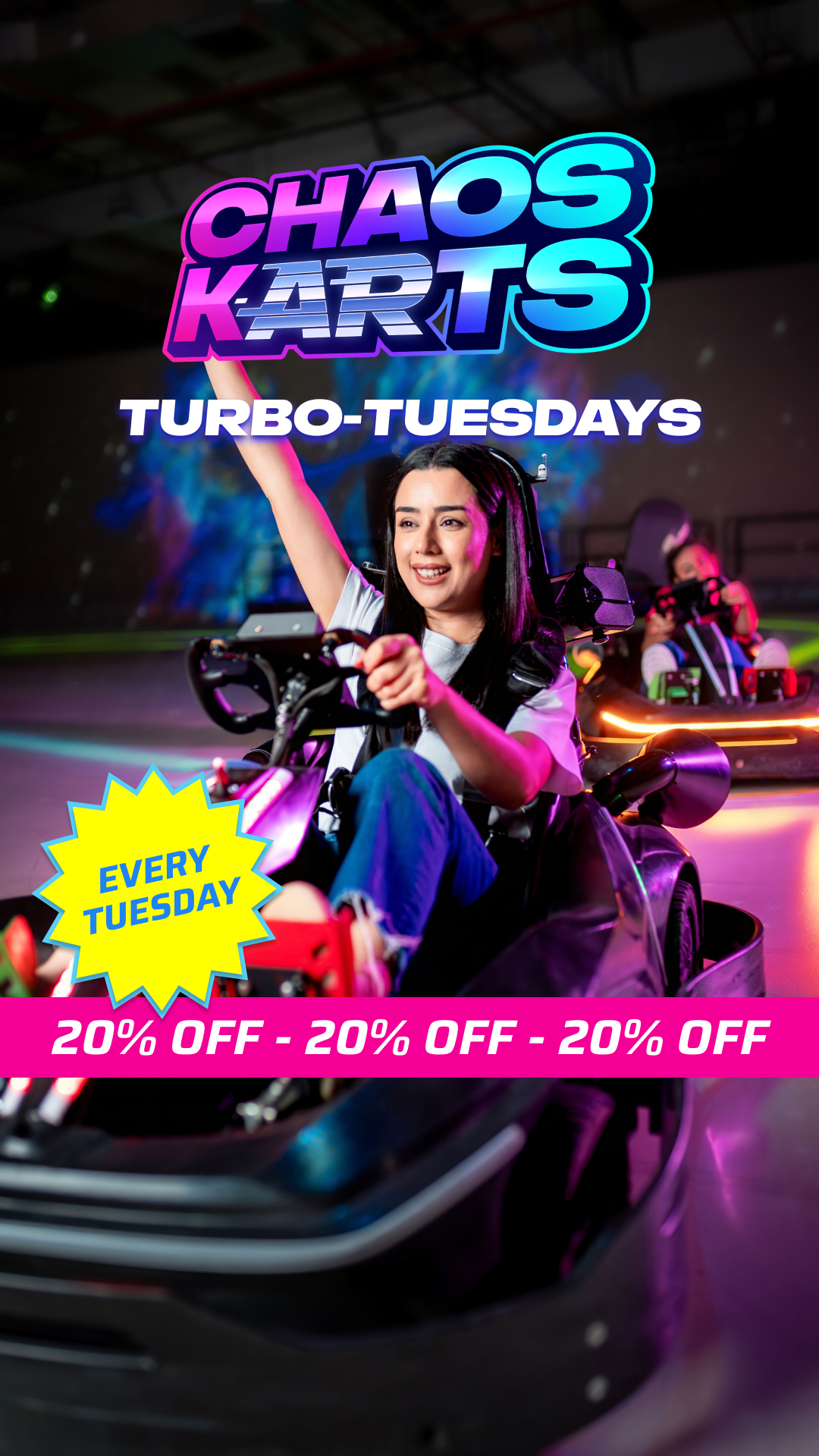 Chaos Karts UAE Facebook ad