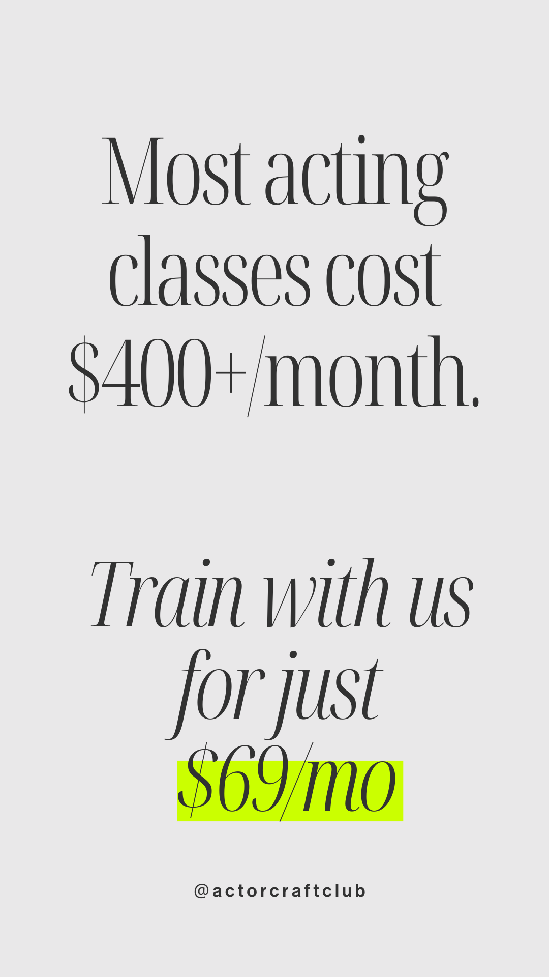 Actor Craft Club Facebook ad from Mar 11, 2026
