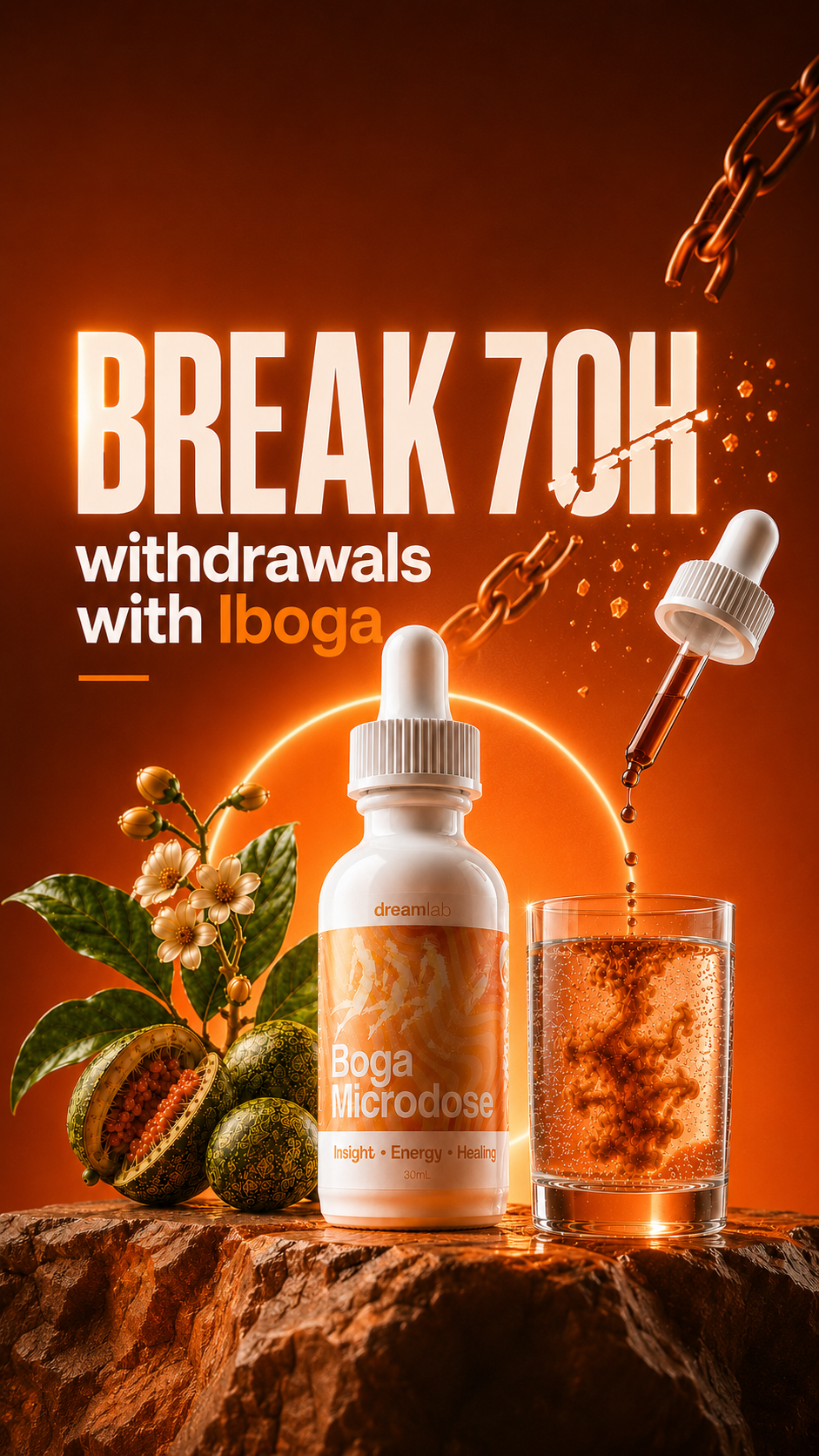 The Dream Lab Facebook ad: Reset Dopamine Receptors with Iboga