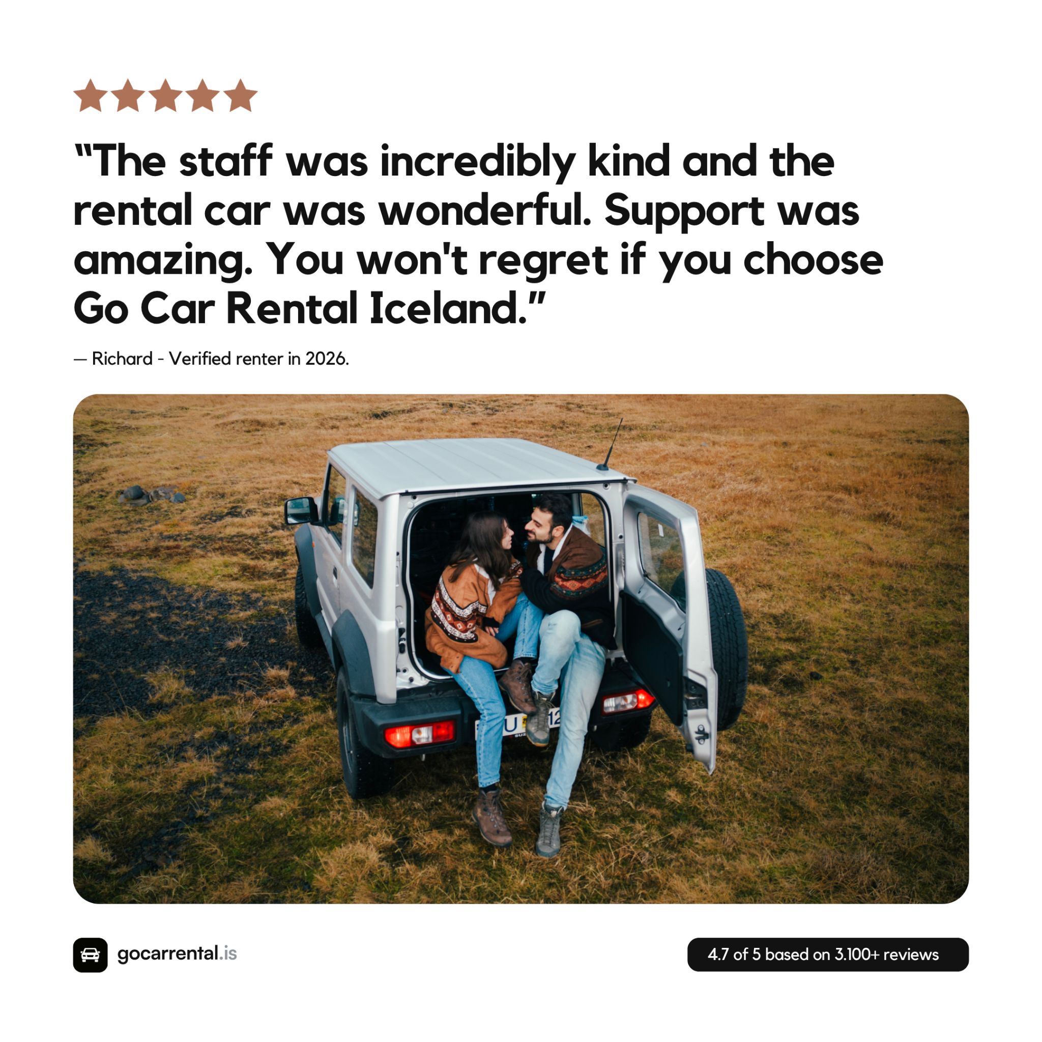 Go Car Rental Iceland Facebook ad from May 28, 2026