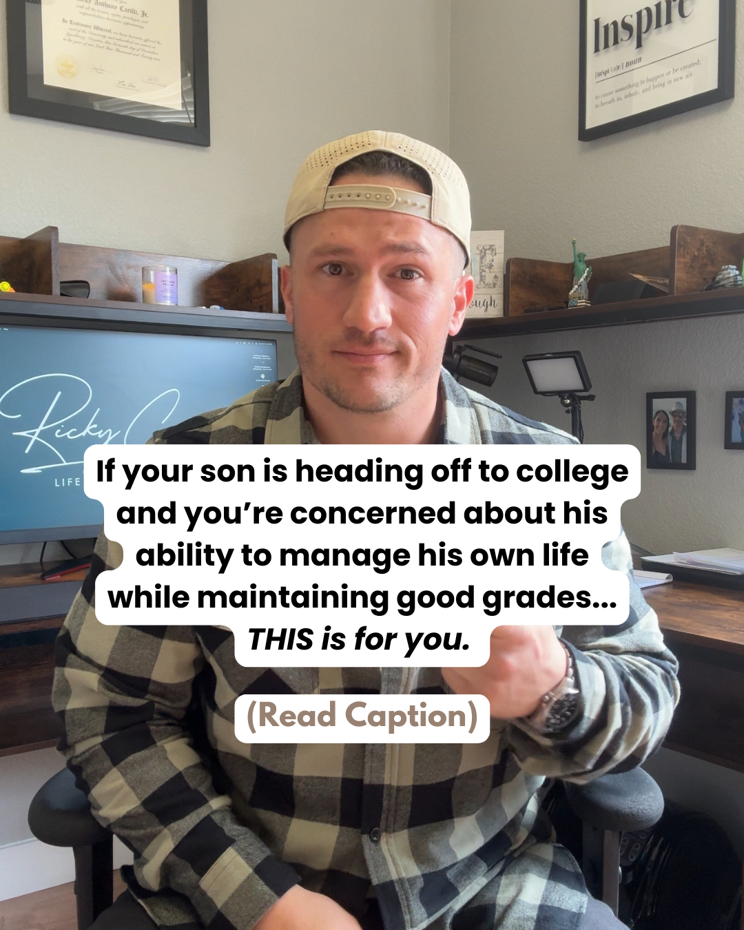 Ricky Carilli: Life Coaching & Mentoring for Young Males Facebook ad: The hardest part of college for most young…