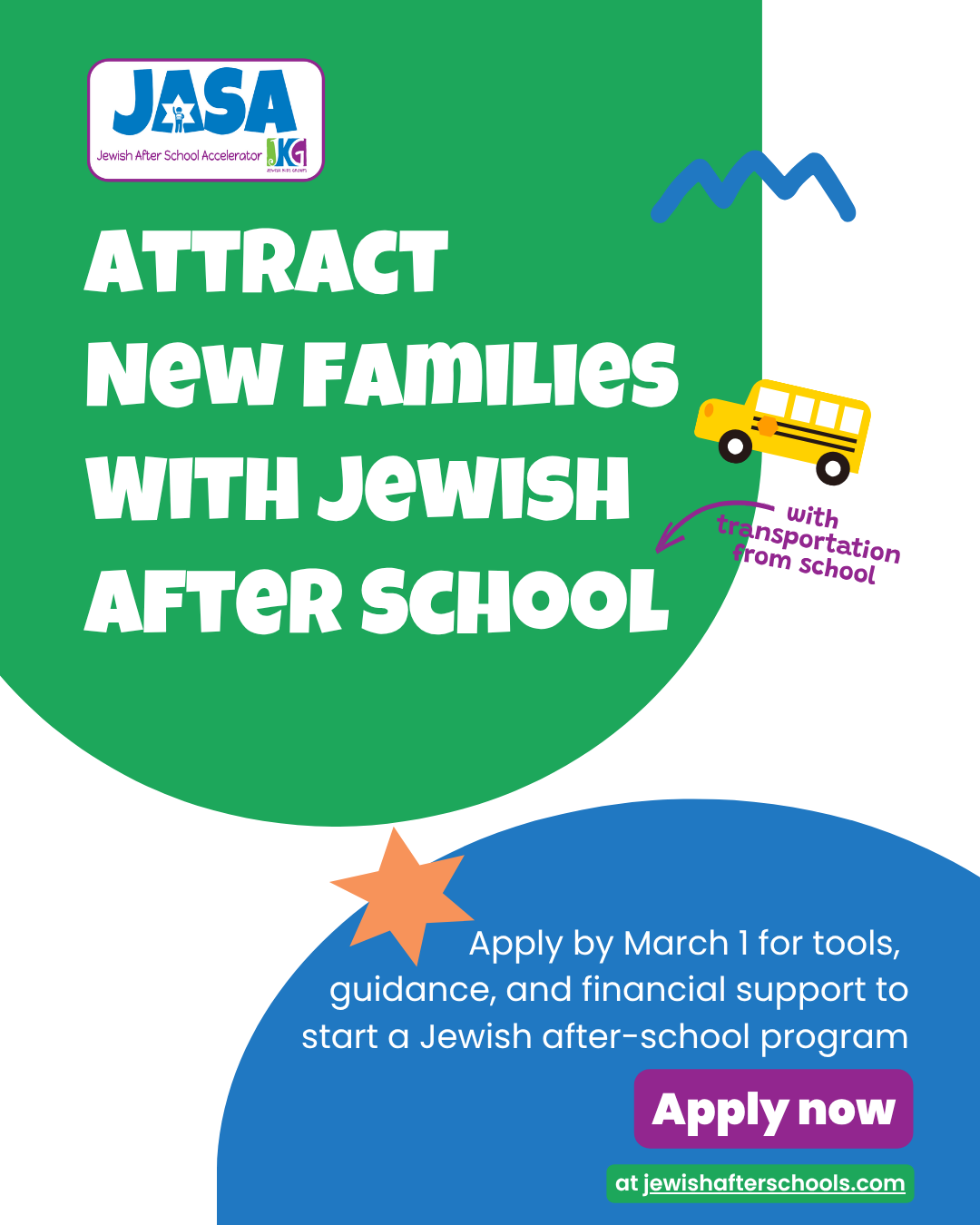 Jewish Kids Groups Facebook ad: Synagogues: Learn more & apply by March 1, 2026