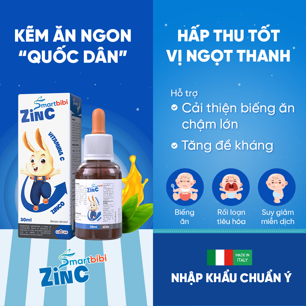 Smartbibi Zinc - Bổ sung kẽm hữu cơ cho bé yêu Facebook ad
