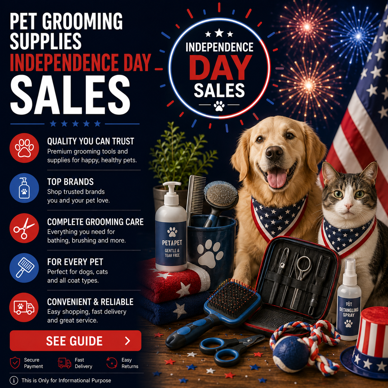 Daily Discover Facebook ad: Pet Grooming Supplies Independence Day Sales - A Complete…