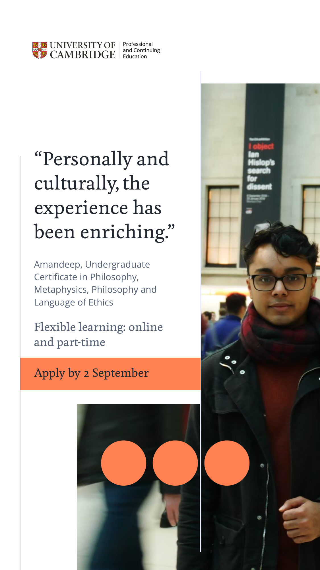 University of Cambridge Professional and Continuing Education Facebook ad from Jun 5, 2026