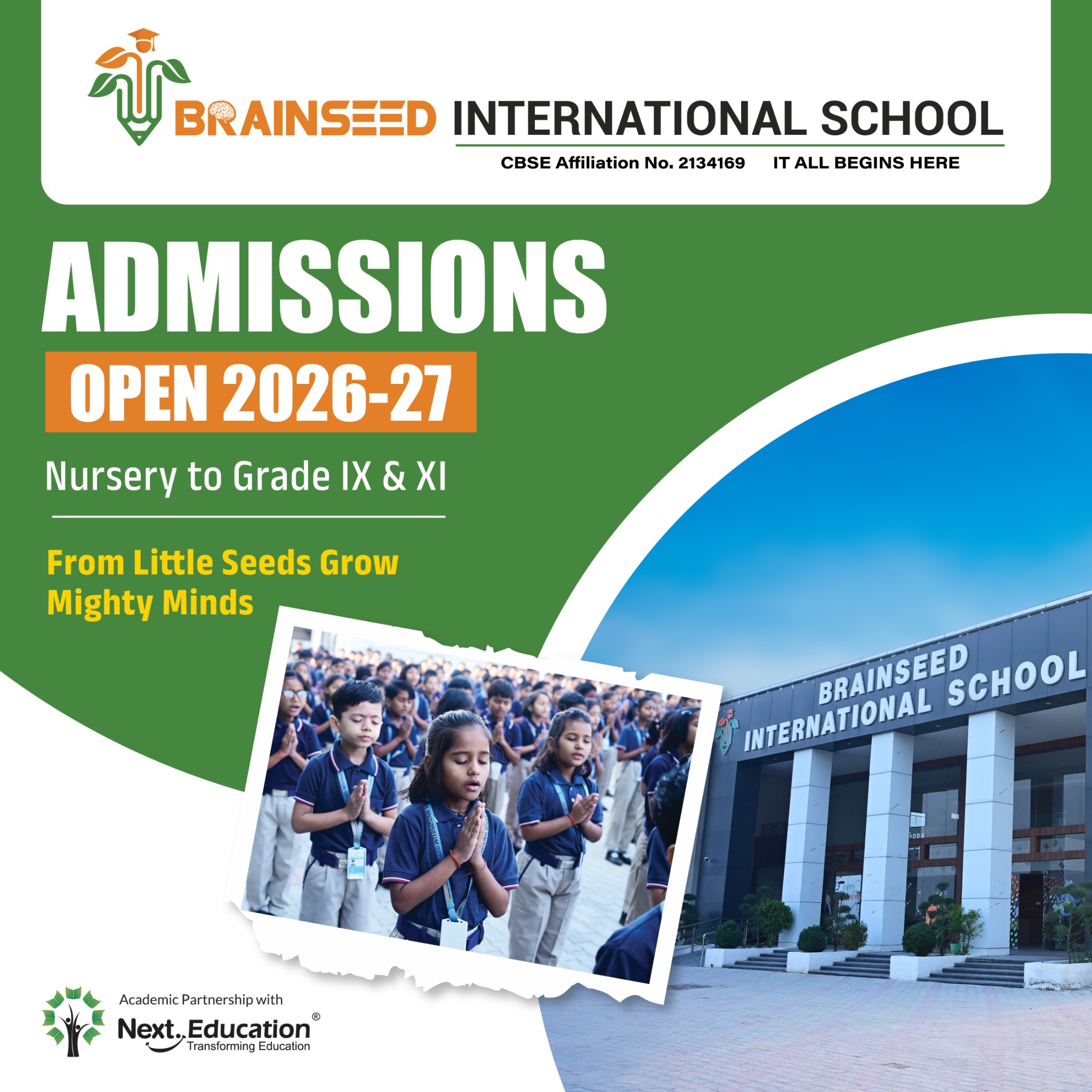 Brainseed International School Bihrojpur, Akbarpur, Ambedkar Nagar, UP Facebook ad: 𝐀𝐃𝐌𝐈𝐒𝐒𝐈𝐎𝐍𝐒 𝐎𝐏𝐄𝐍 𝐅𝐎𝐑 𝐀𝐘 𝟐𝟎𝟐𝟔-𝟐𝟕!
