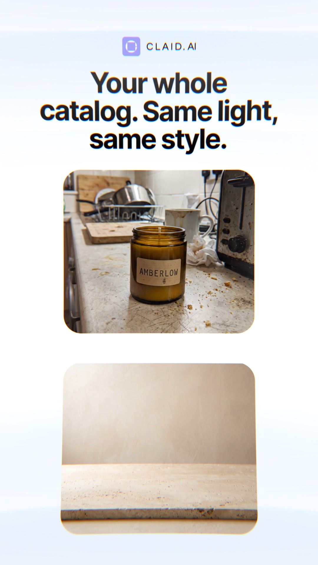 Claid.ai Facebook ad: Your Whole Product Catalog, Edited in Minutes