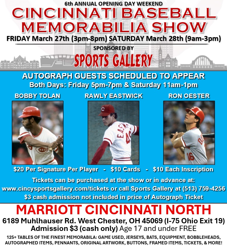 Cincinnati Baseball Memorabilia Show Facebook ad